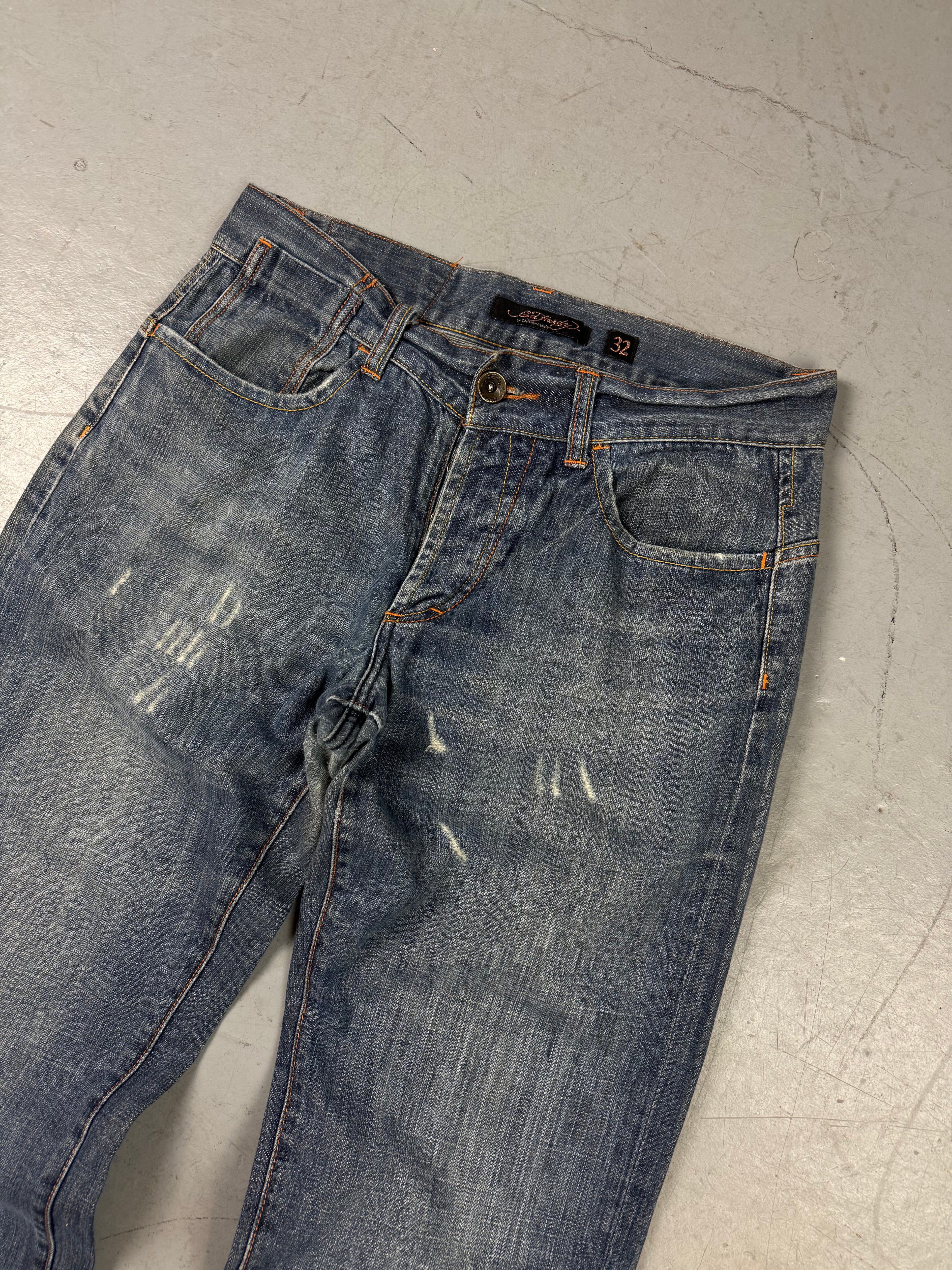 Vintage Ed Hardy Baggy Denim with Back Print M/L