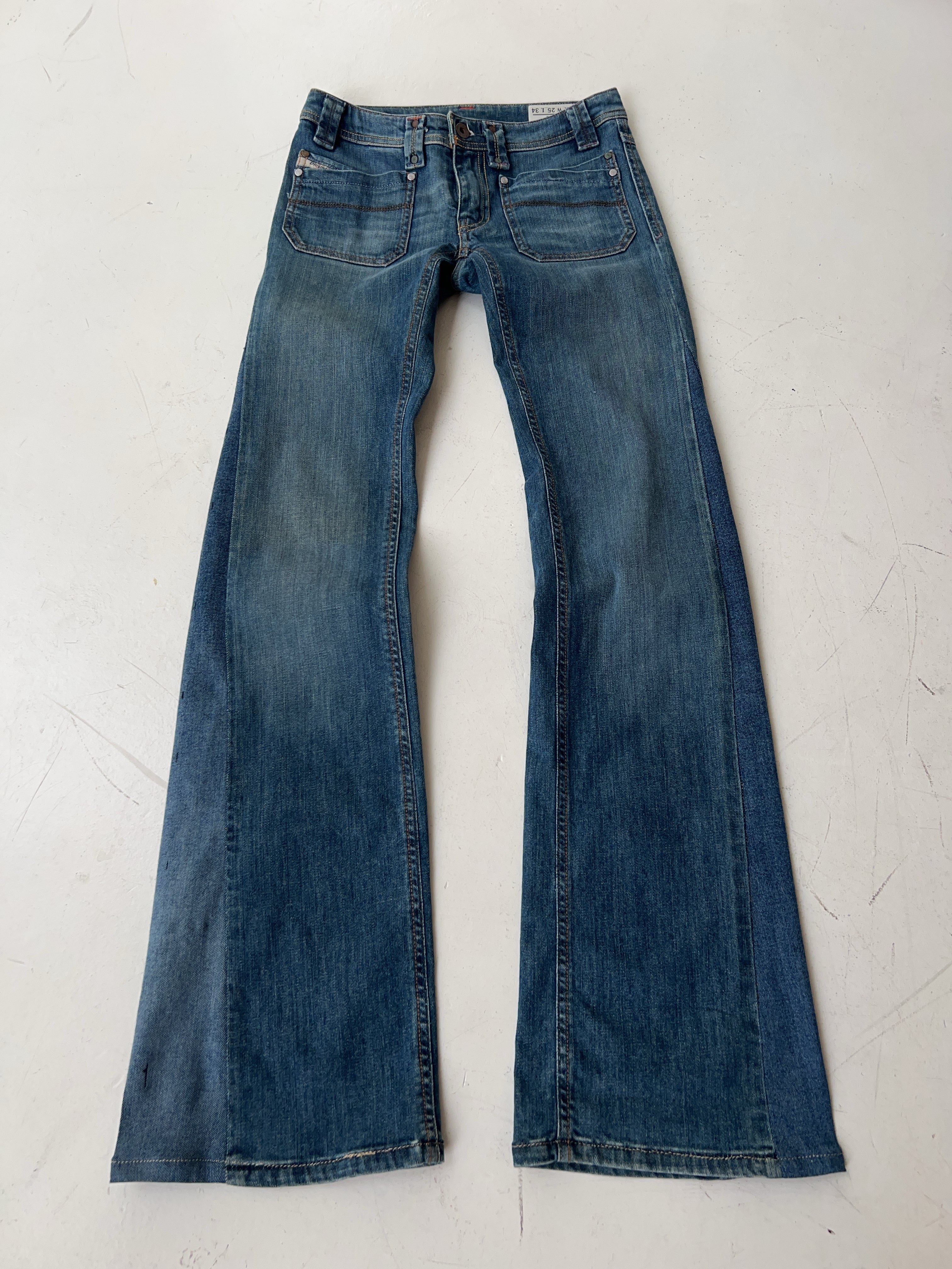 Vintage Diesel Low Waisted Reworked Jeans (XS)