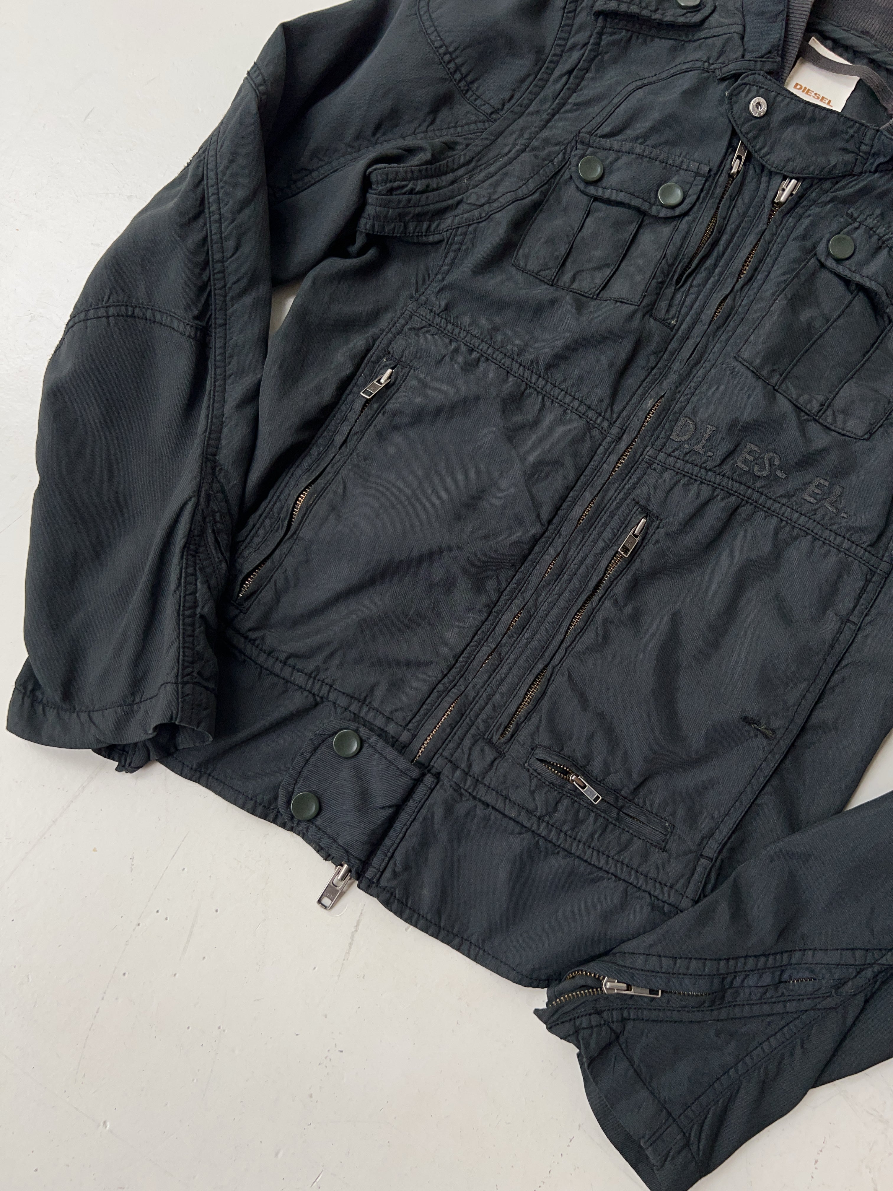 Vintage Diesel Black/Dark Green Utility Jacket (L)
