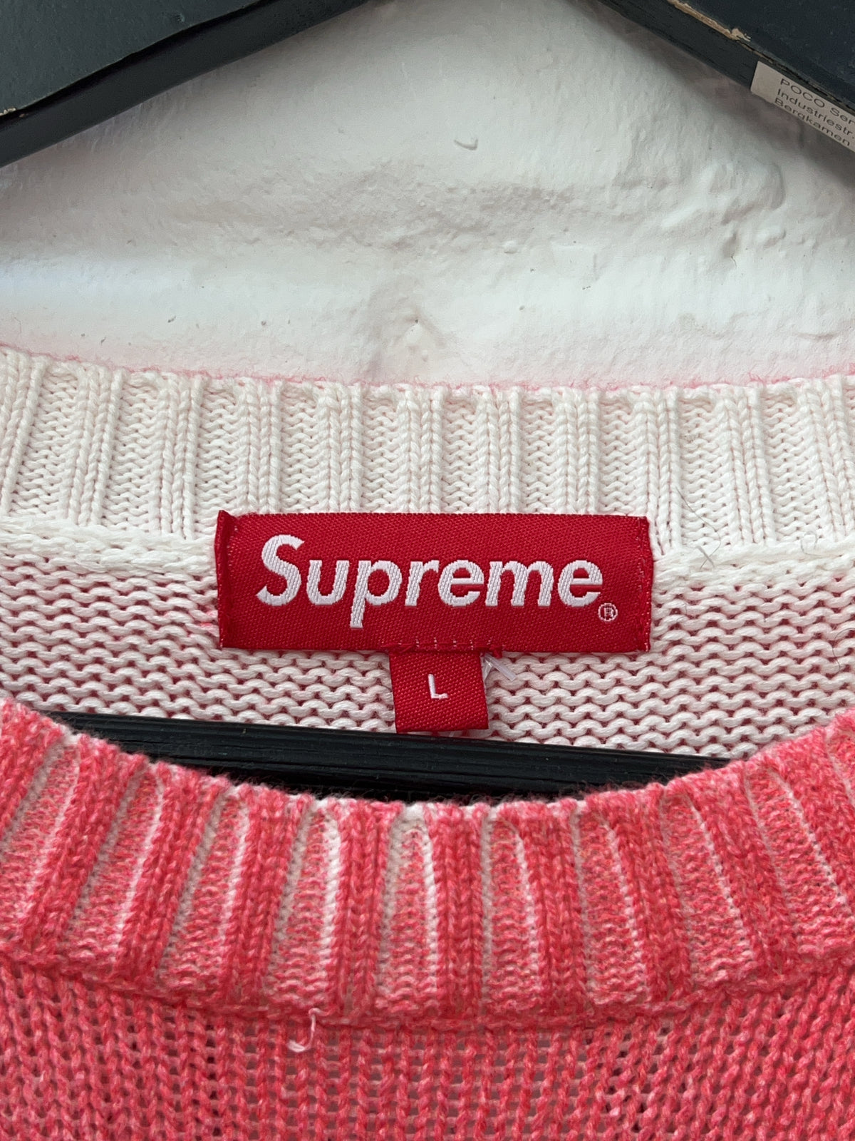 Supreme Printed Washed Knit Sweater Pink (L)