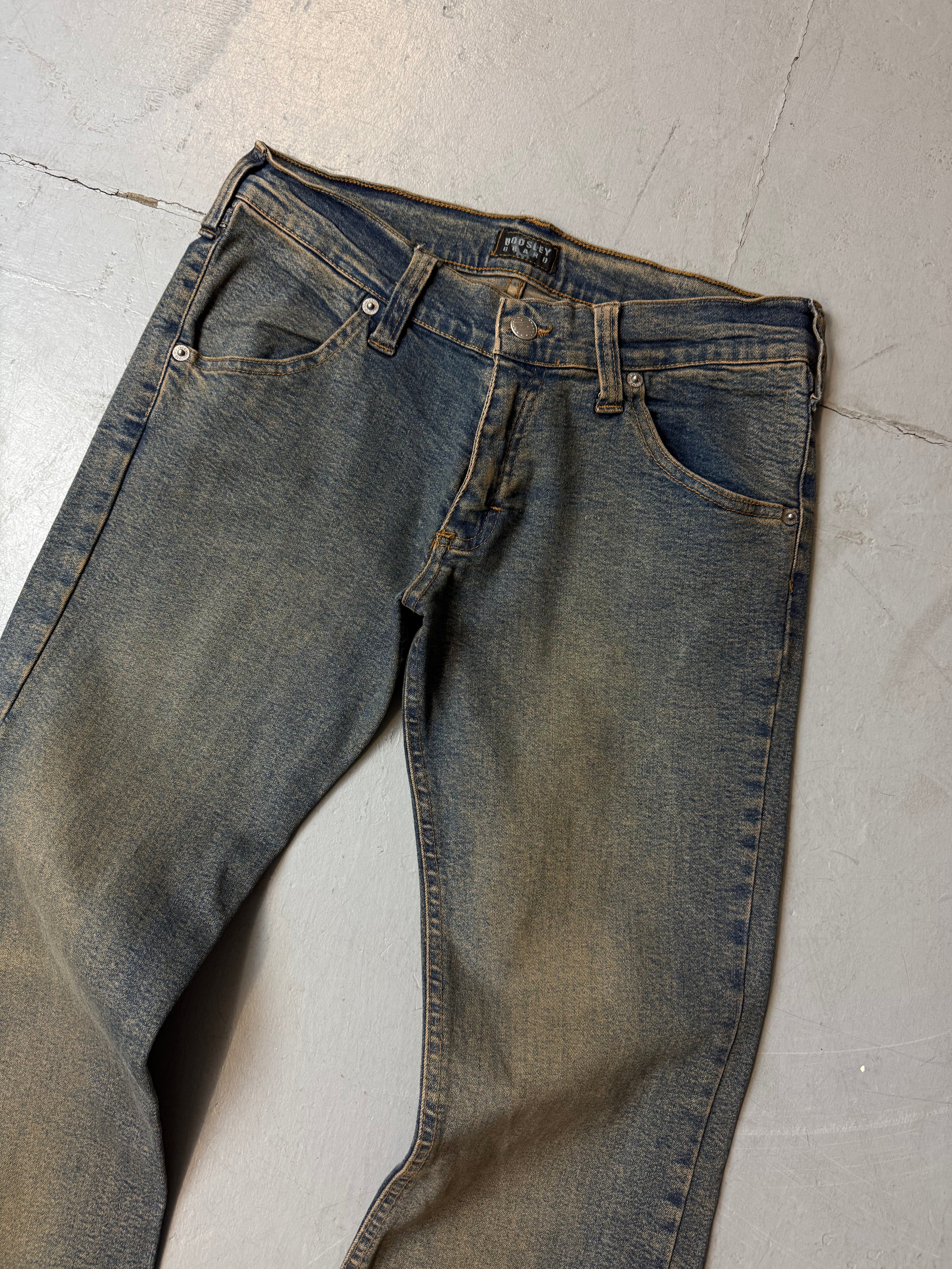 Vintage Boosley Flared Low Waist Jeans für Damen. Y2K Second Hand 2000s Fashion