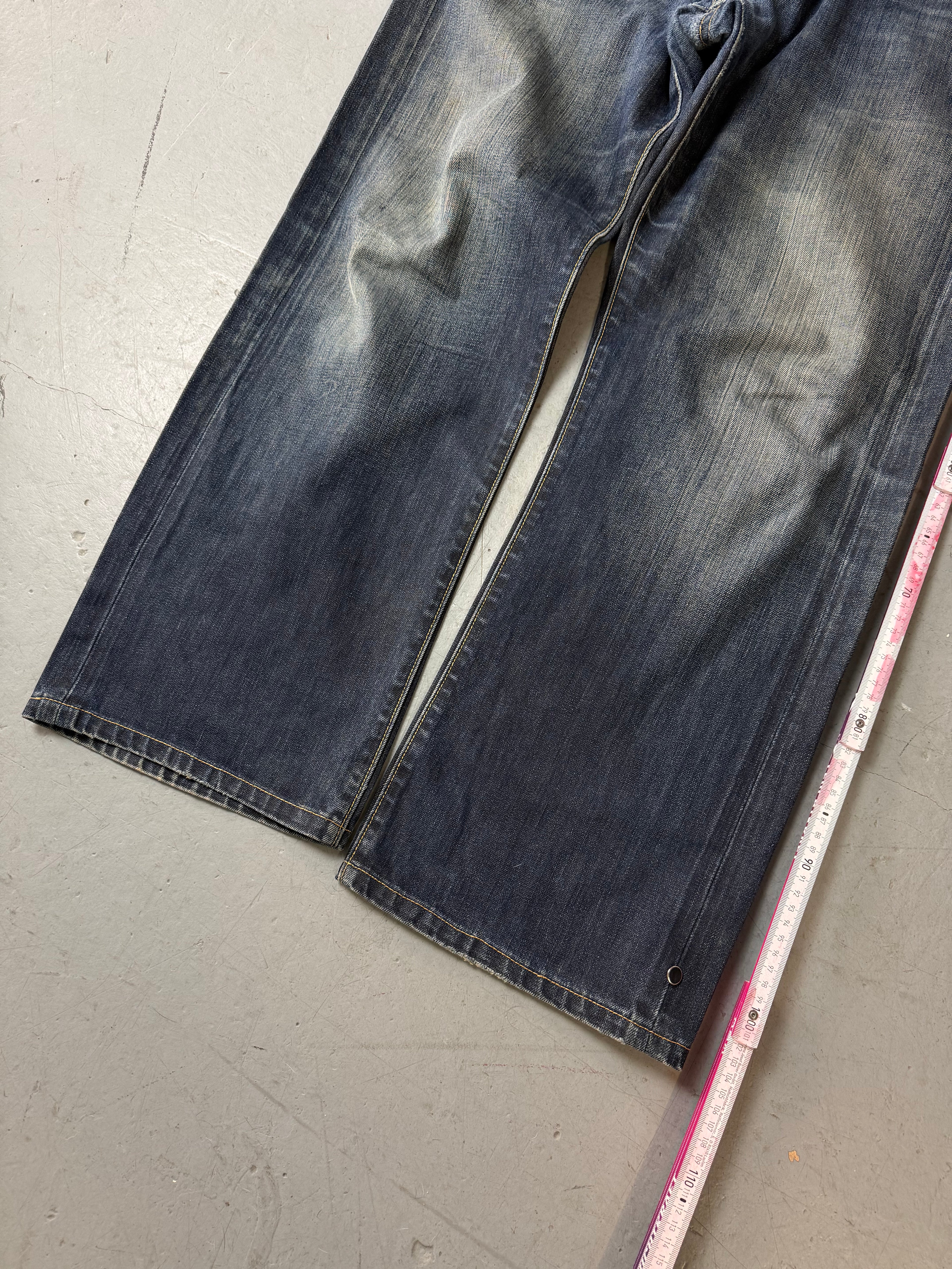 Vintage Ed Hardy Baggy Denim für Herren Y2K Second Hand Designer Fashion 