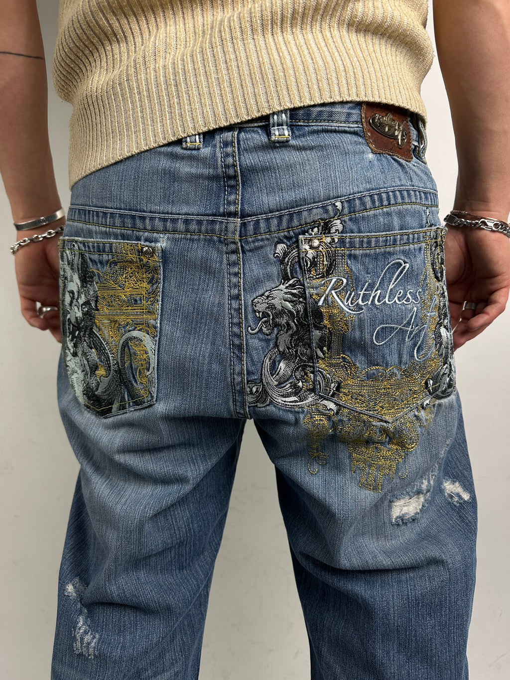 Detailbild von Vintage Ruthless Art Baggy Denim with Backprint von hinten