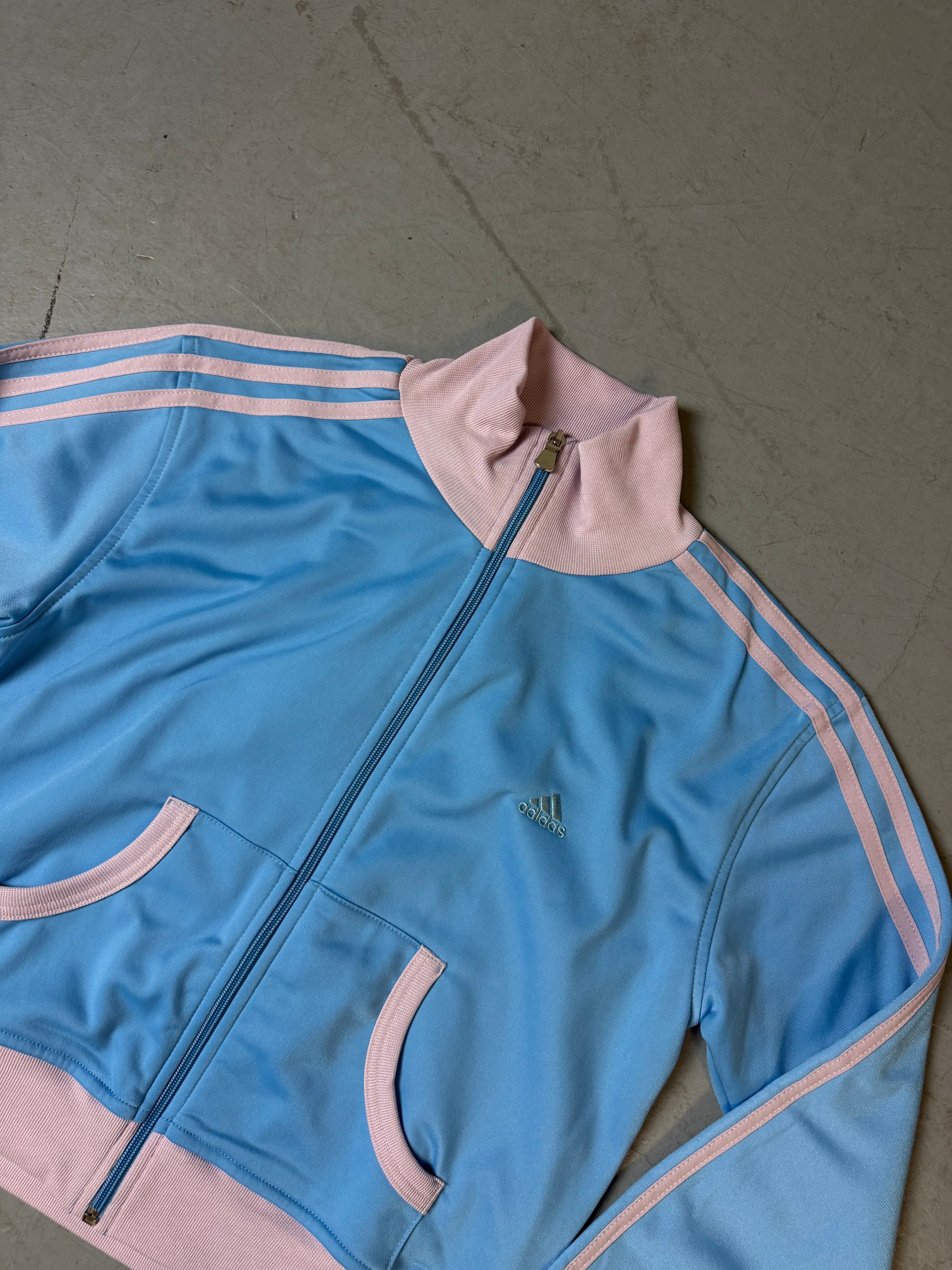 Ein babyblaues Track Set von Adidas vintage Y2K tracksuit 