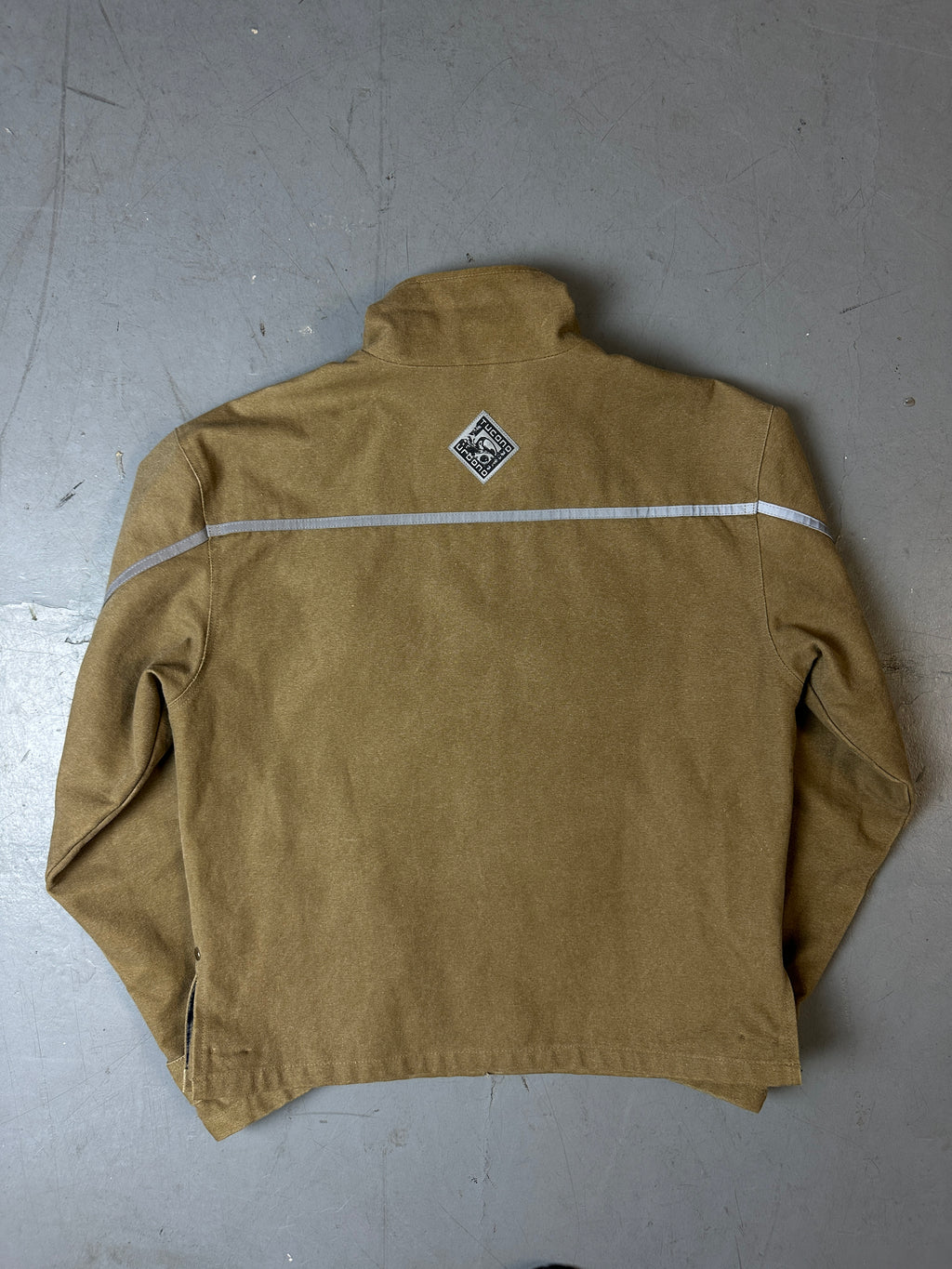 Produktbild von einer Vintage Beige Reflective Stripe Jacket von hinten