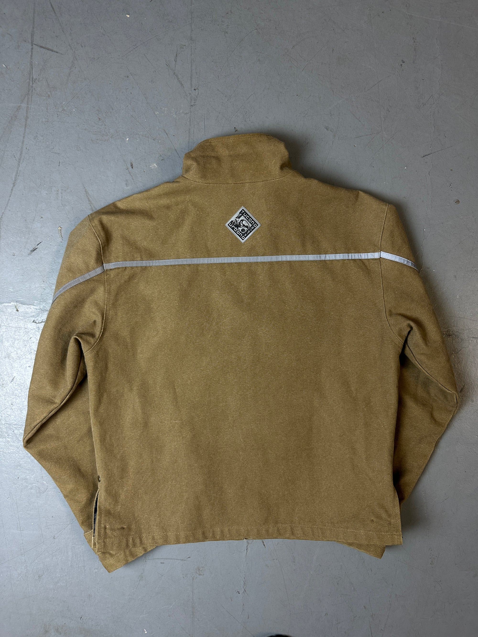 Produktbild von einer Vintage Beige Reflective Stripe Jacket von hinten