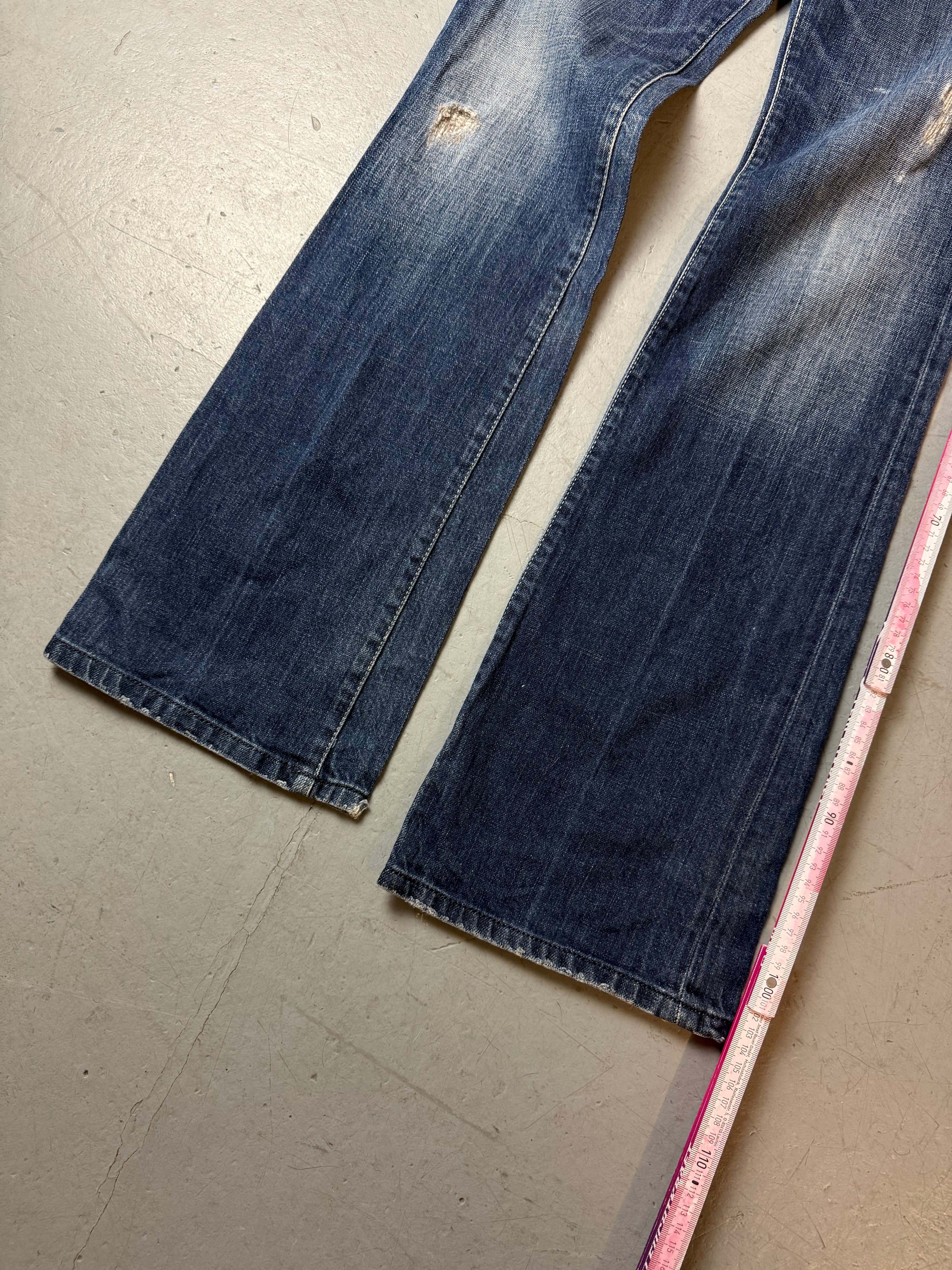 Vintage Diesel Dark Blue Low Waist Bootcut Jeans.Y2K Second Hand 2000s Fashion