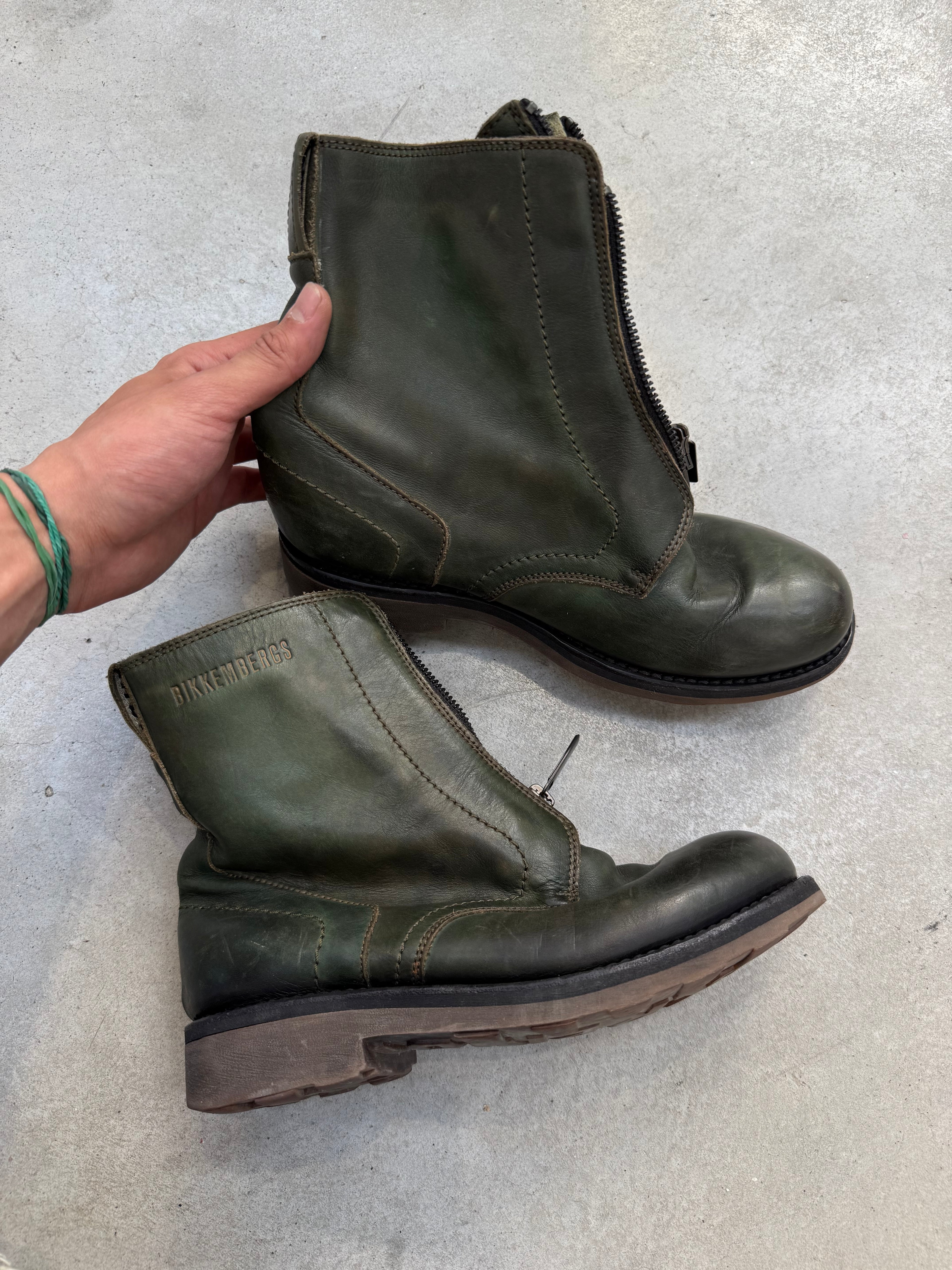 Vintage Dirk Bikkembergs Green Leather Boots 40