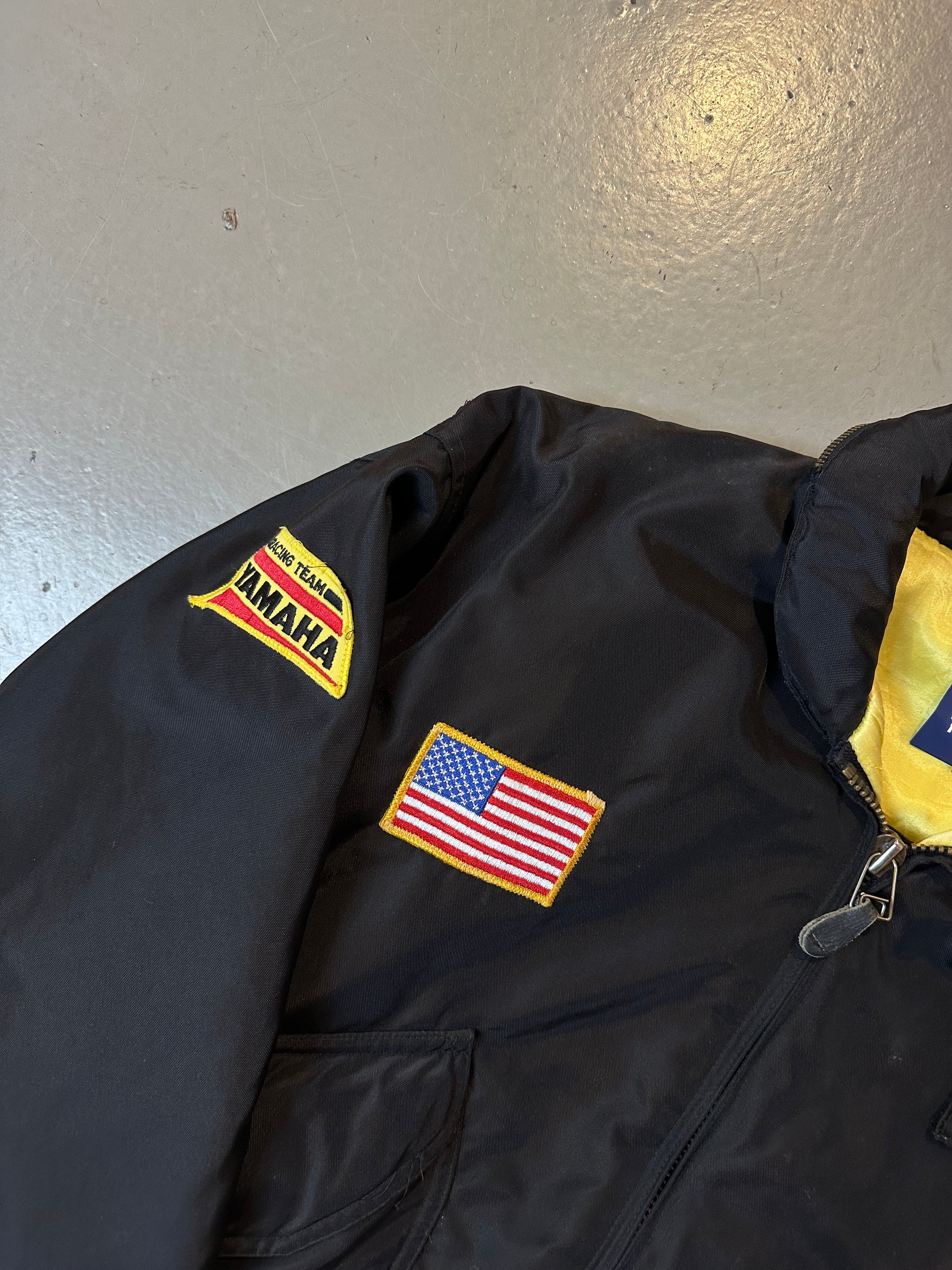 Vintage Black Aviator Bomber Jacket L/XL