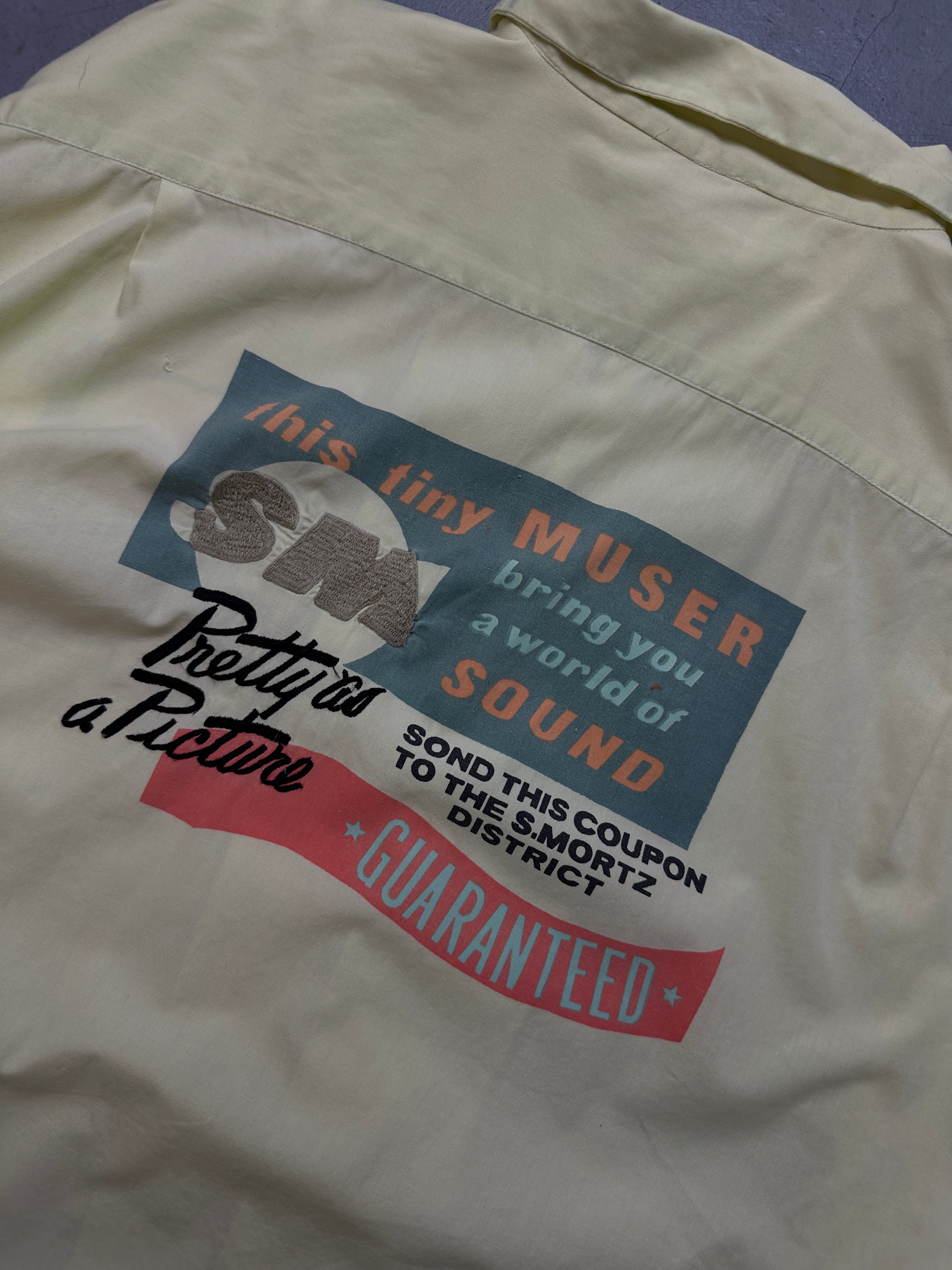 Detailliertes Produktbild von Vintage Green/Yellow Printed Shirt L/XL von hinten