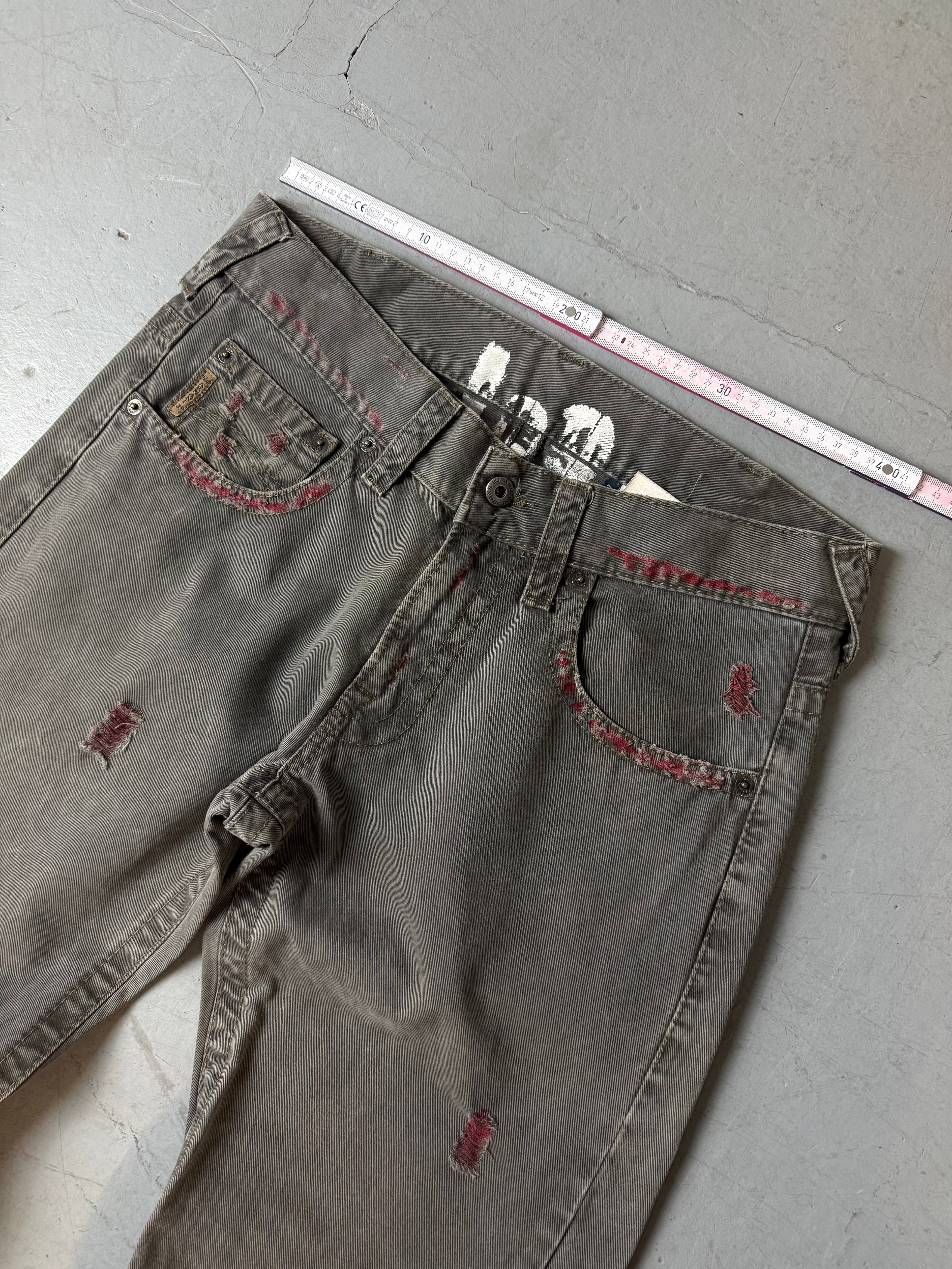 Vintage Armani Jeans Grey Straight Leg Jeans für Herren. Y2K Second Hand 2000s Fashion