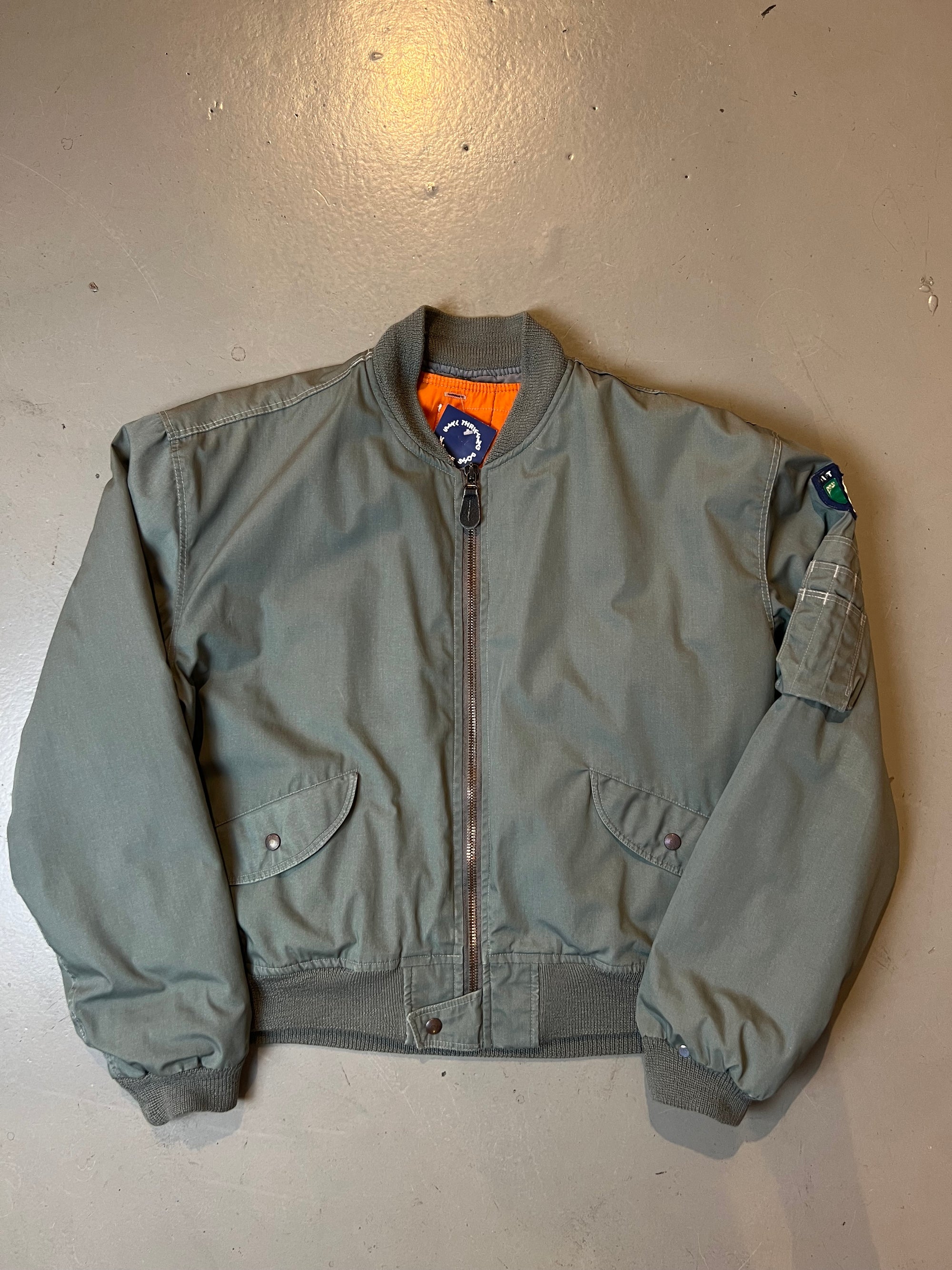 Vintage Grey/Green Italia Bomber Jacket XL/XXL