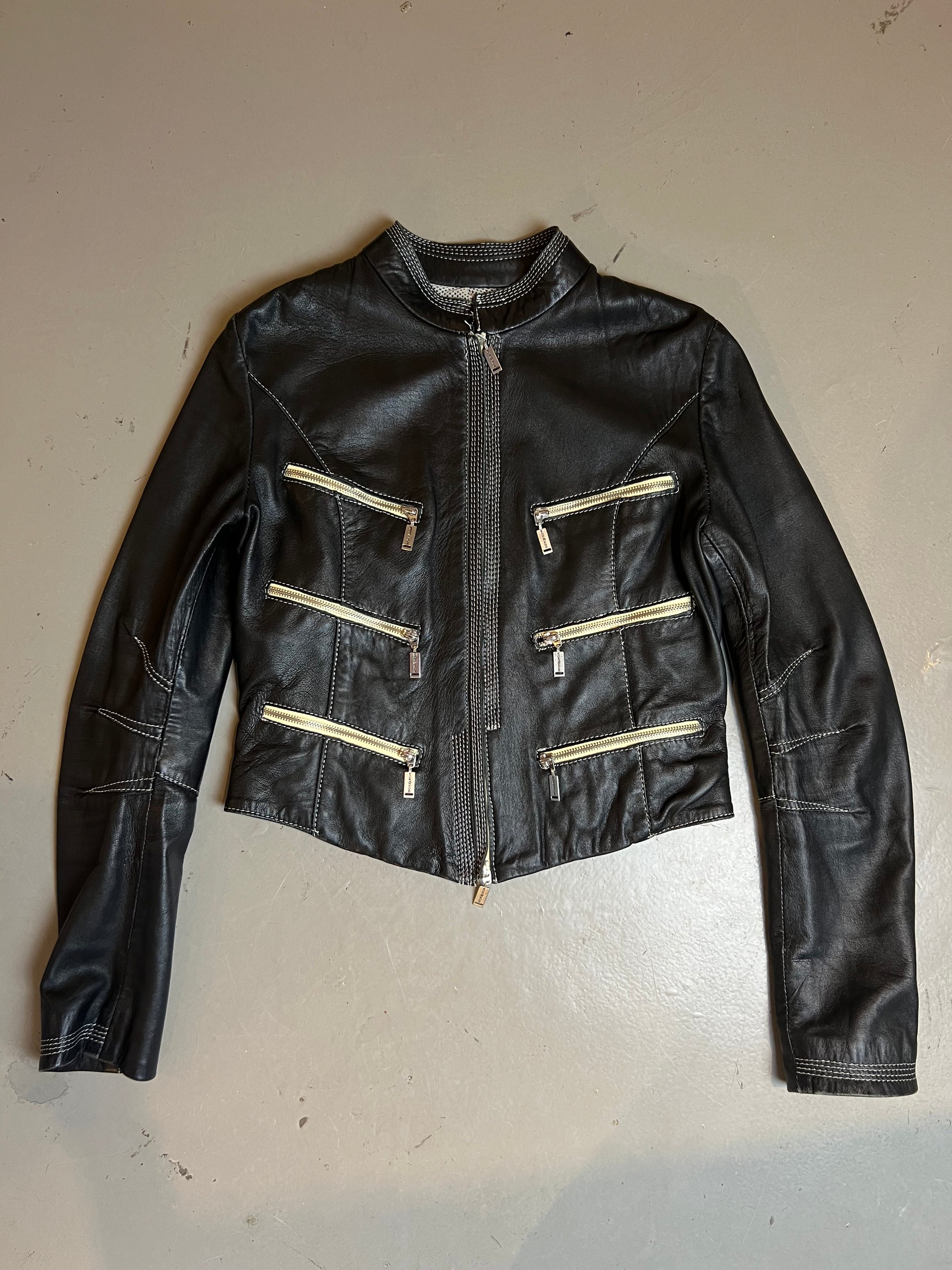 Produkt Bild Vintage Zip Leather Jacket M von vorne
