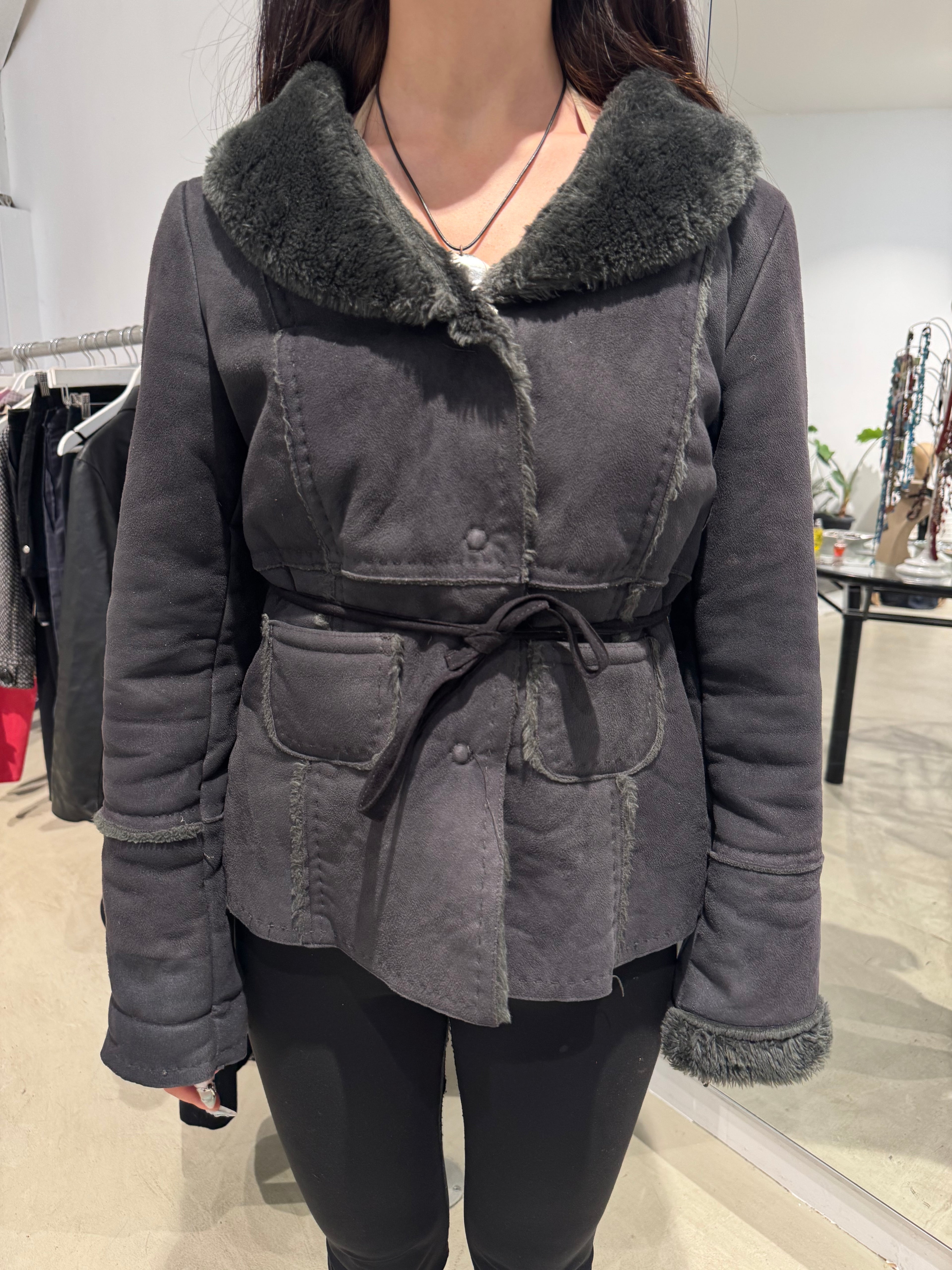 Vintage Sisley Faux Sherling Jacke (S)