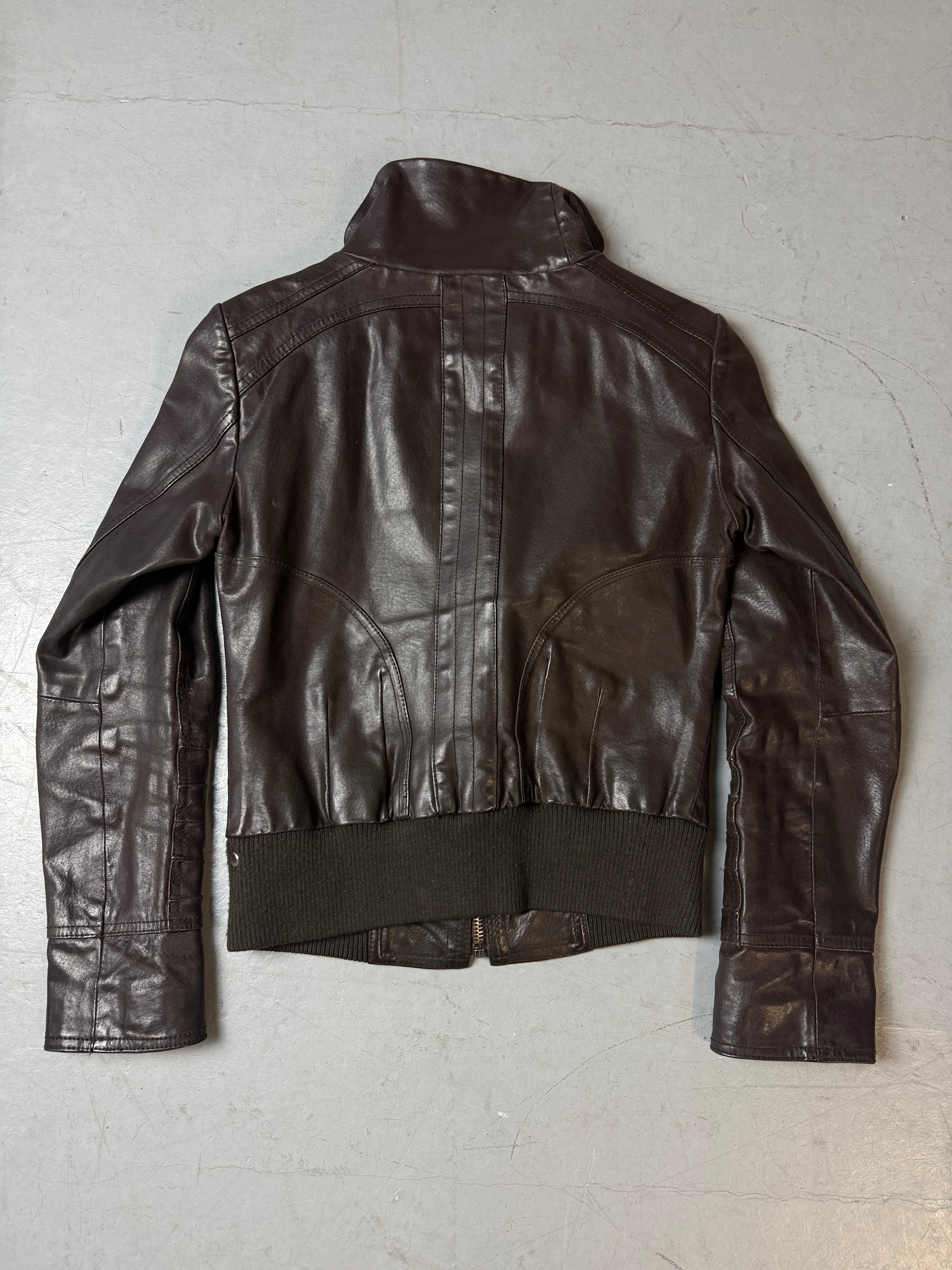 Vintage Only Dark Brown Leather Jacket M