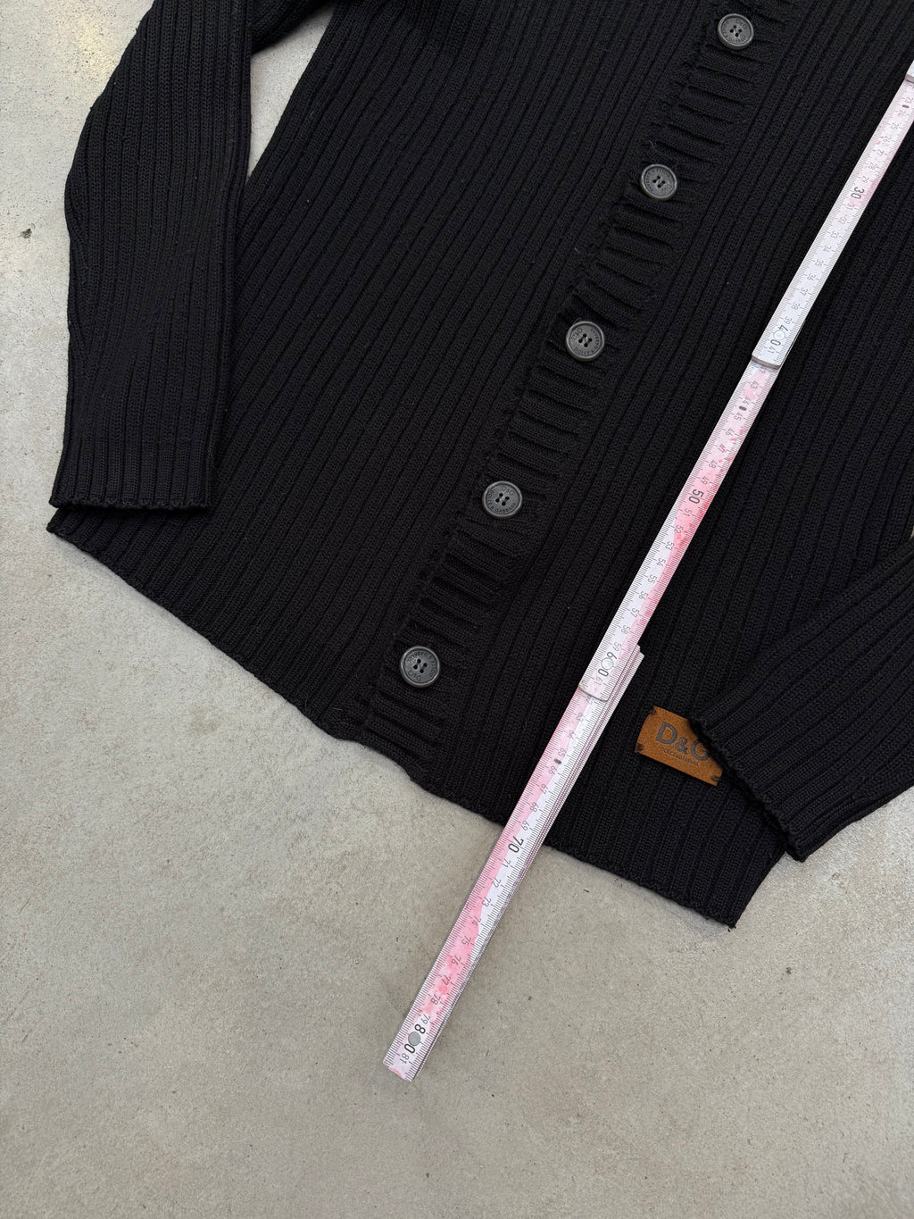 Vintage Dolce&Gabbana Black Button Up Knit Jacket für Herren Y2K Second Hand Fashion