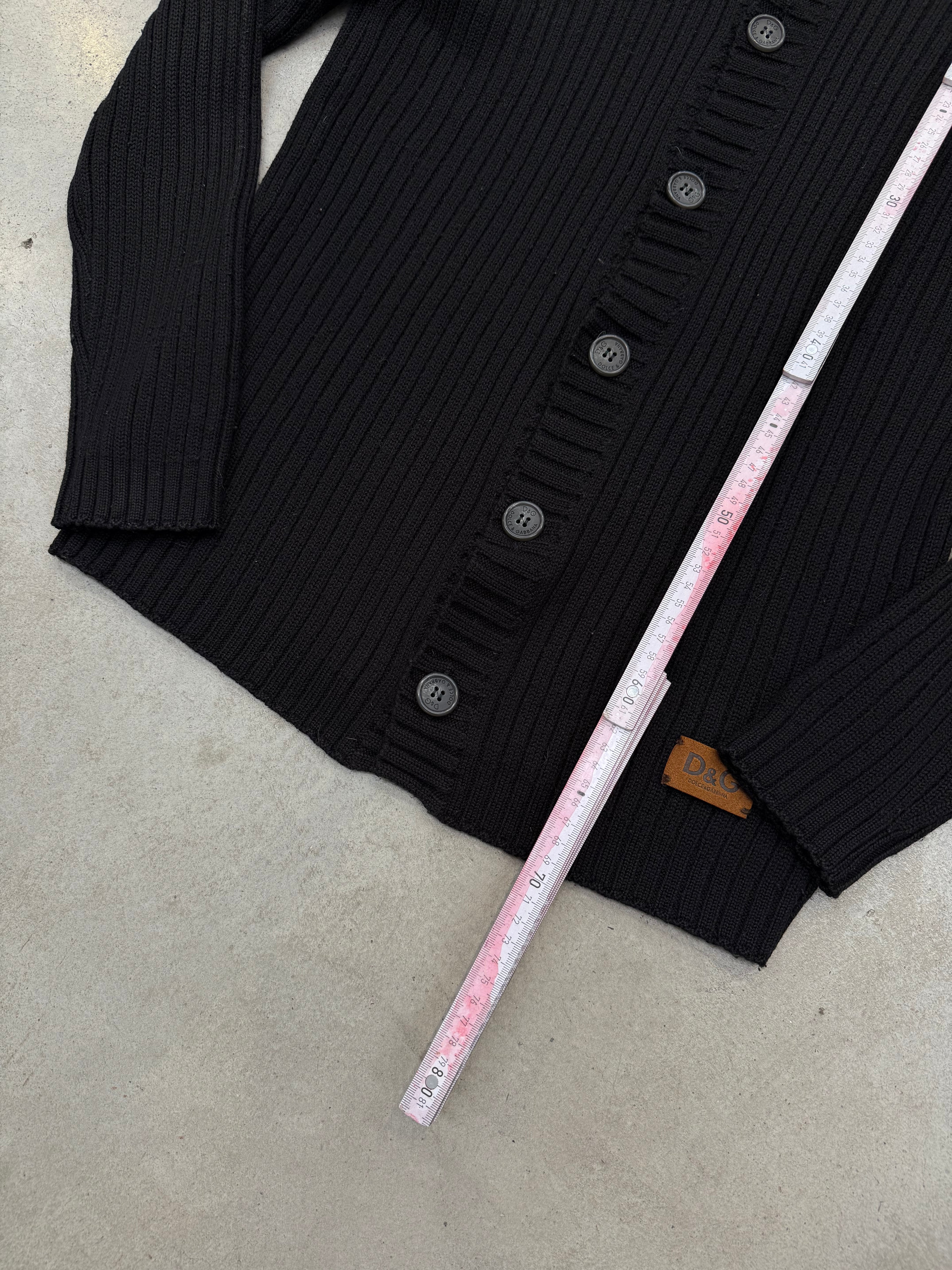 Vintage Dolce&Gabbana Black Button Up Knit Jacket L