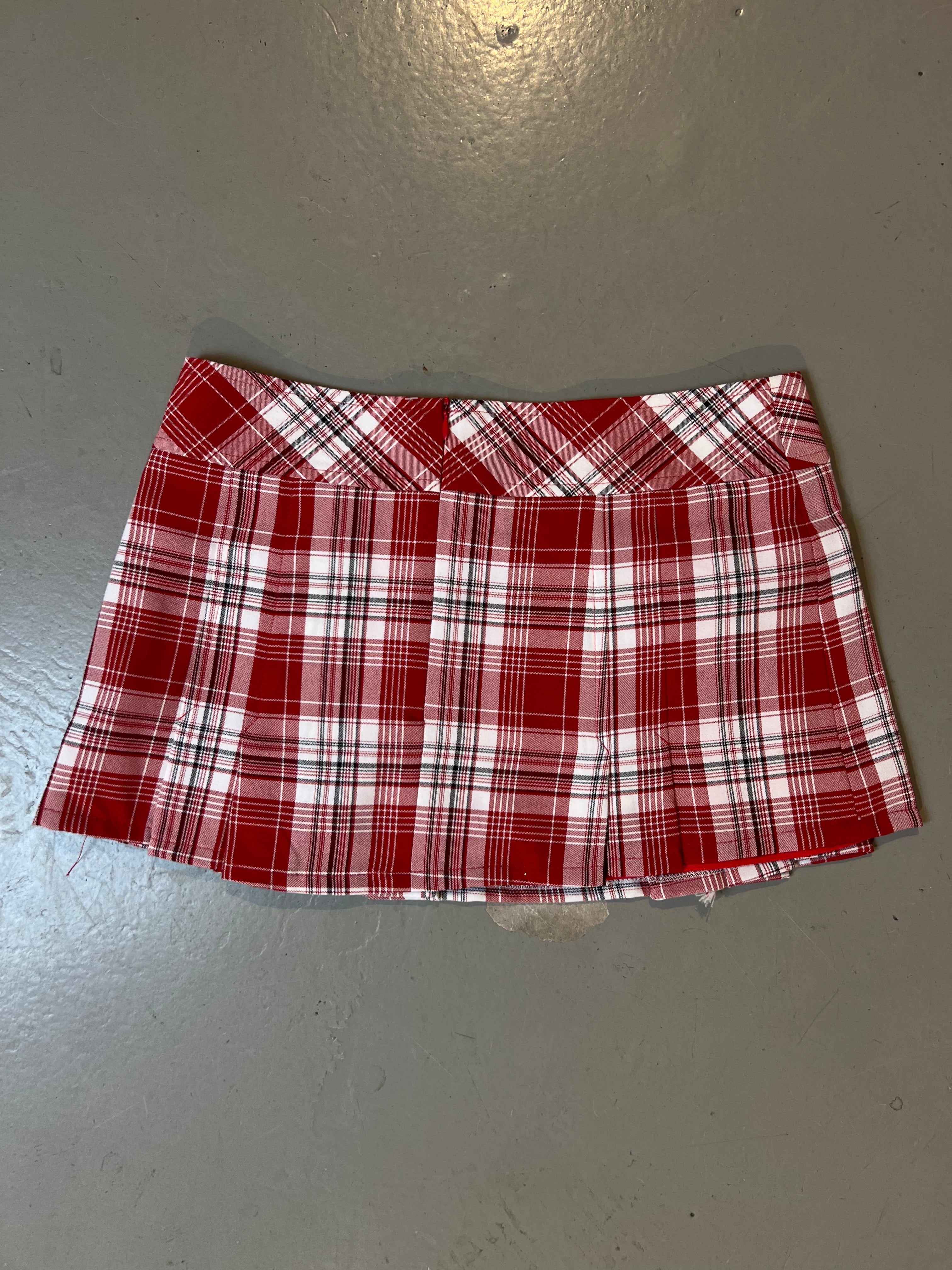 Vintage Red Checkered Skirt S/M