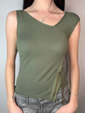 Vintage Liu Jo Green Asymmetric Top S