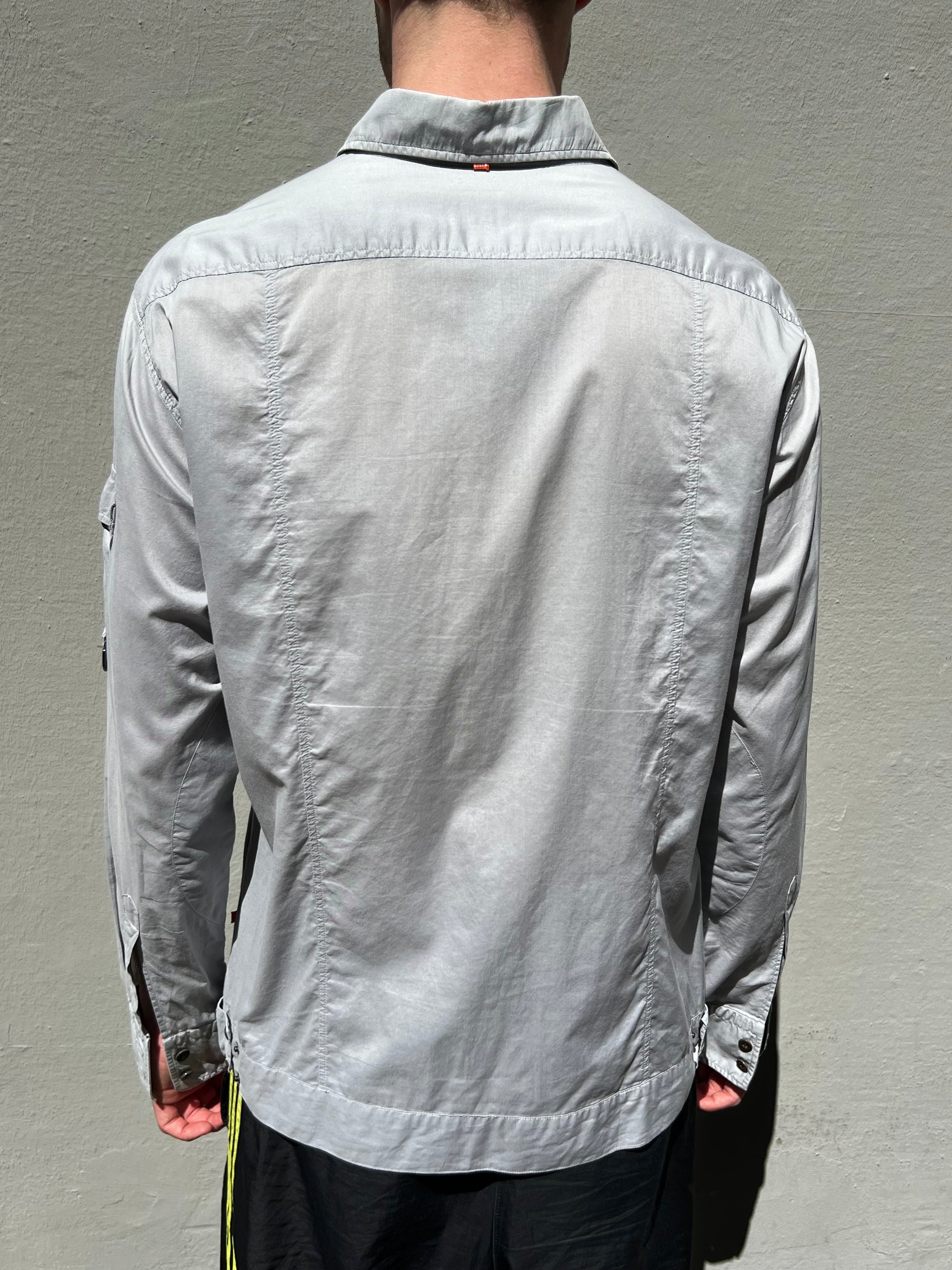 Vintage Grey Hugo Boss Button Up Shirt L/XL