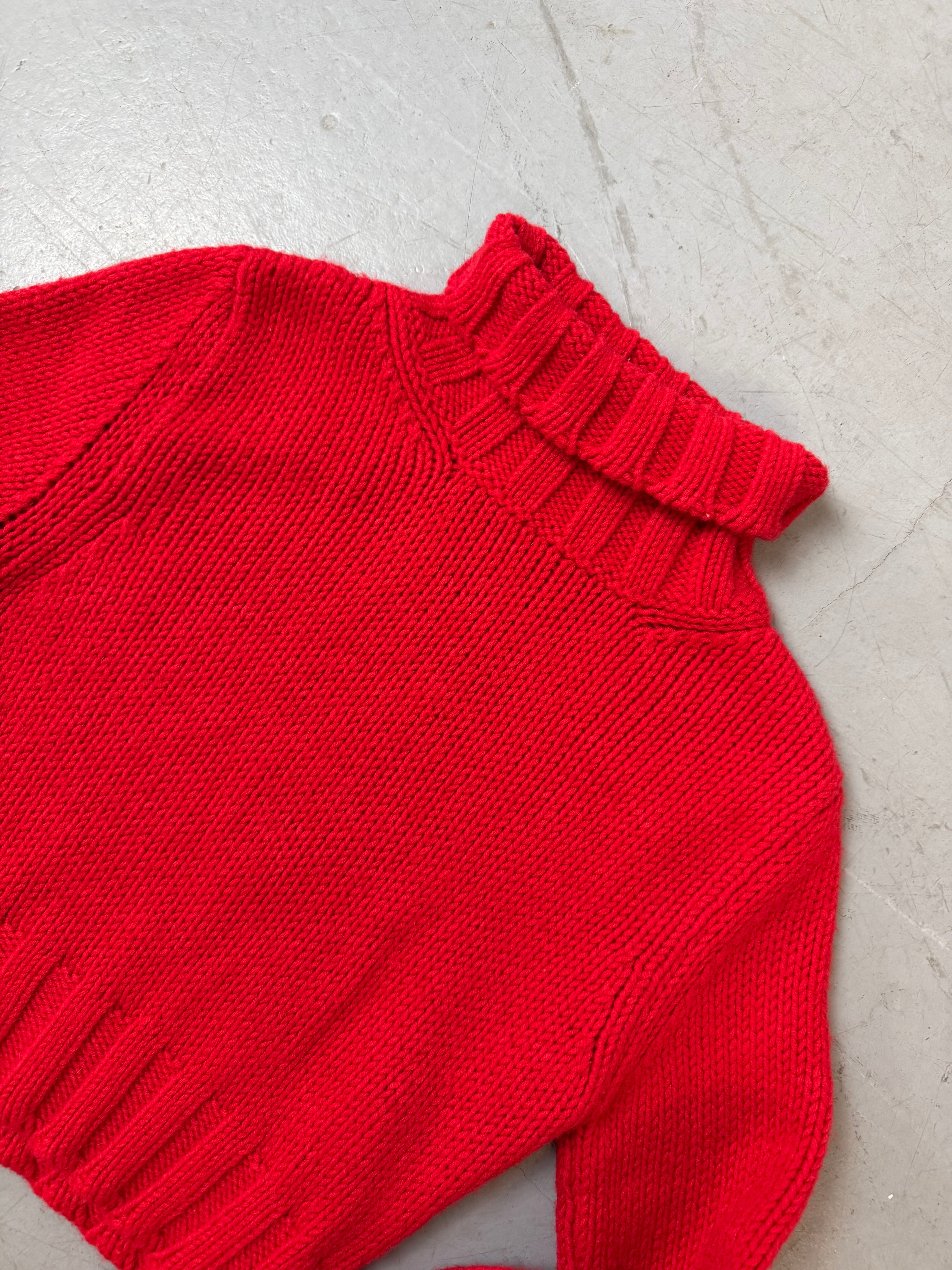 Vintage Dolce&Gabbana Red Turtleneck Knit Sweater für Damen. Y2K Second Hand 2000s Fashion