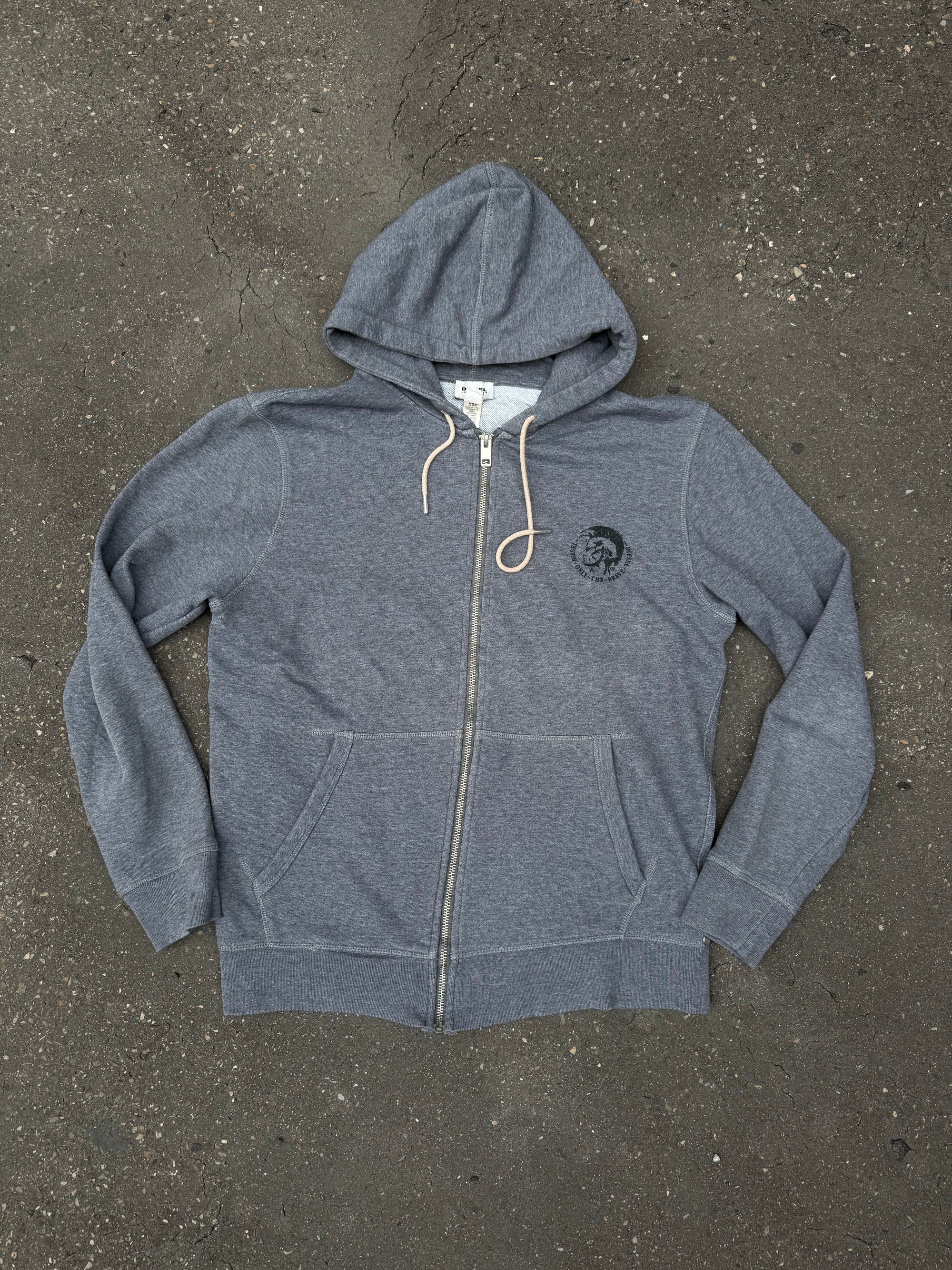 Vintage Diesel Grey Zip Up Hoodie M/L