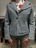 Vintage Striped Jeans Jacket (XL)