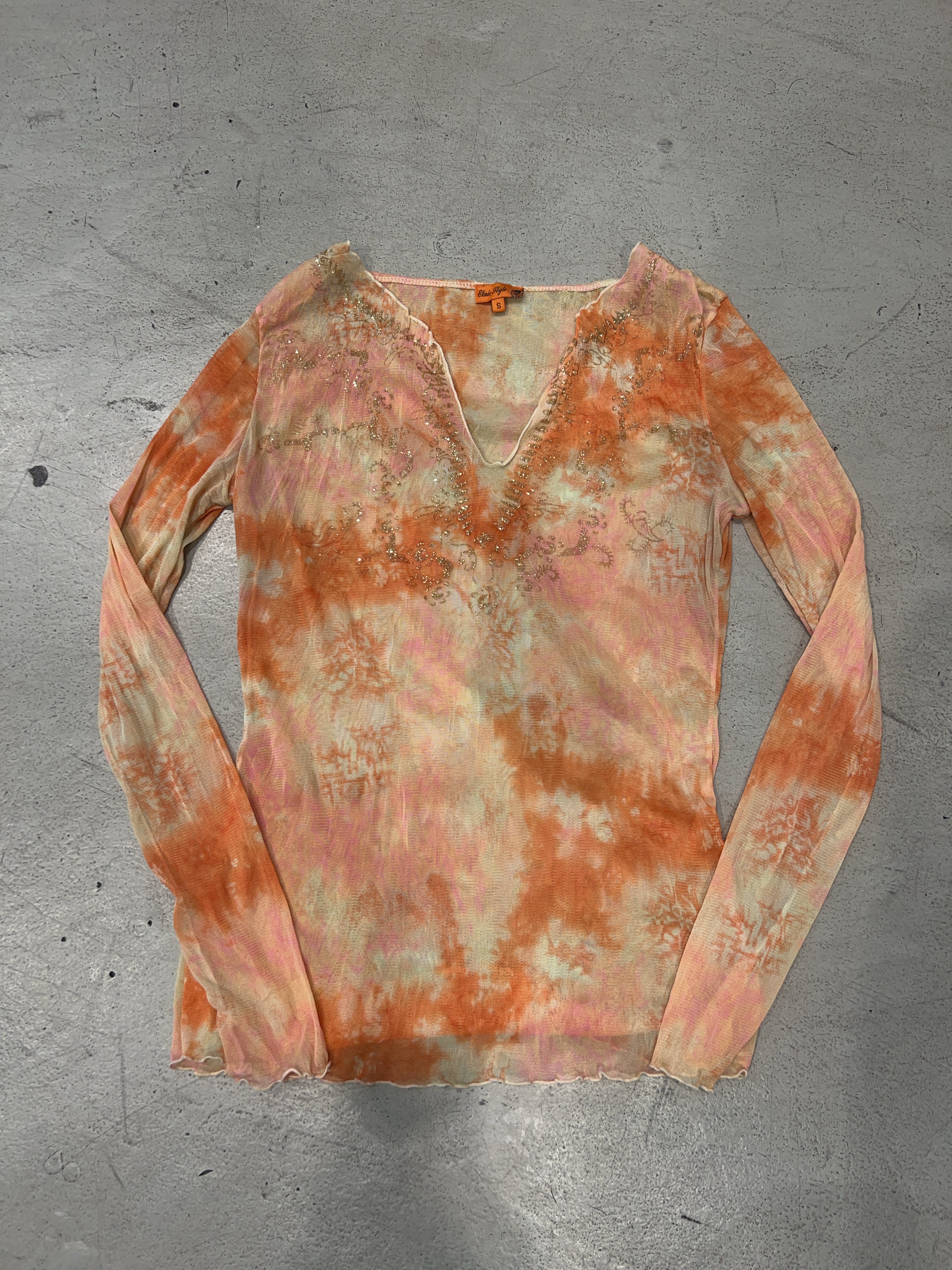 Vintage Orange Mesh Longsleeve (S)