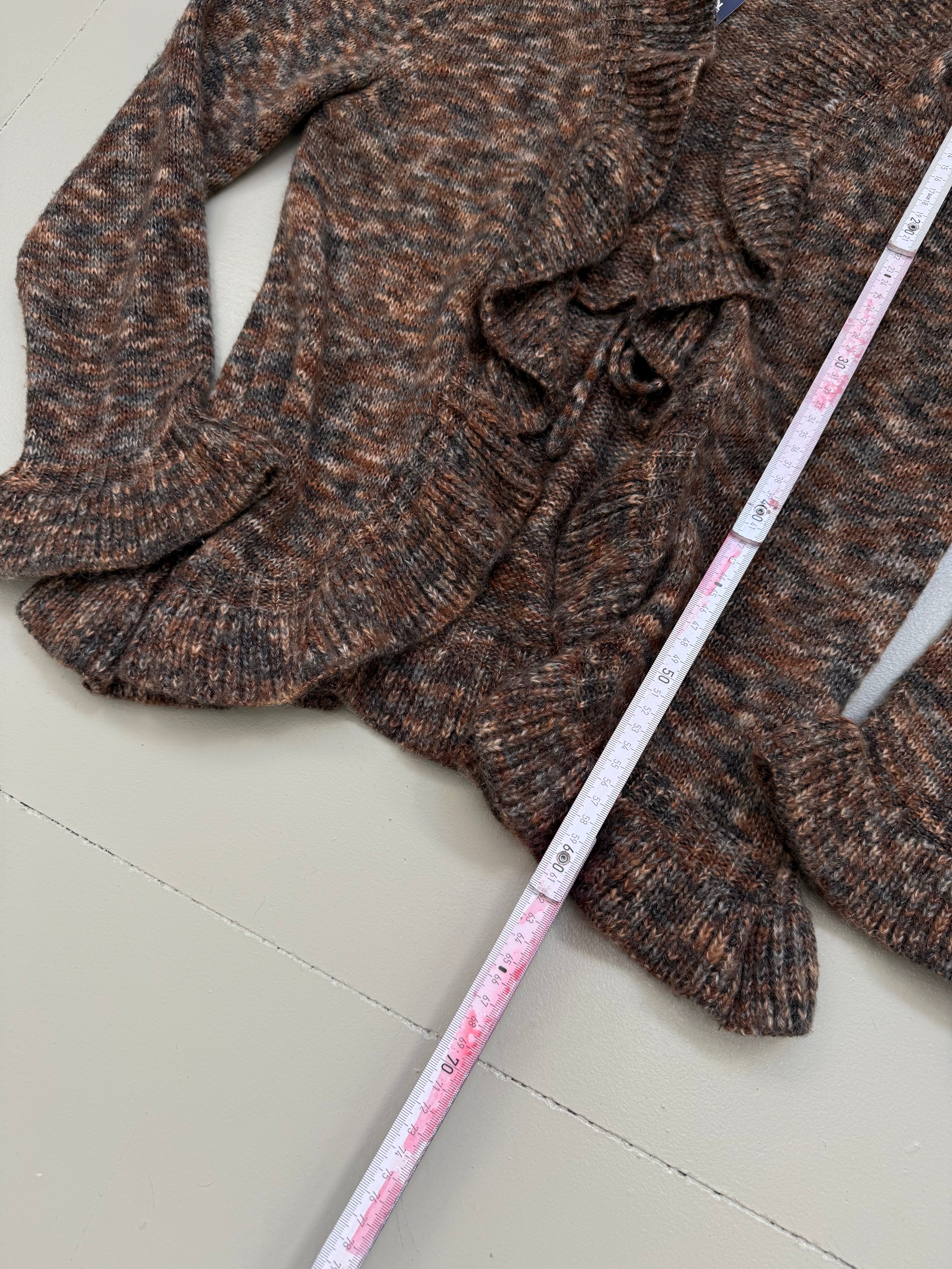 Vintage Brown Mohair Knit Cardigan L