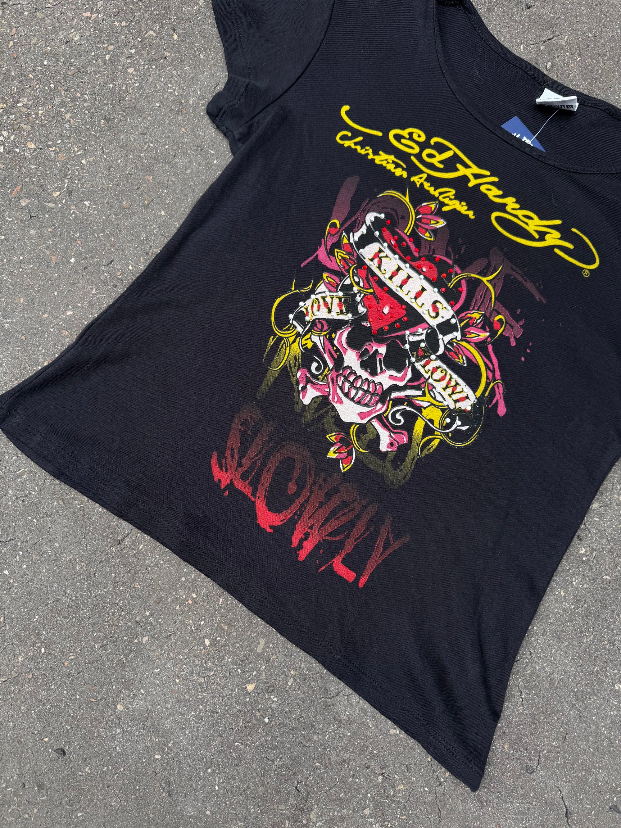 Vintage Ed Hardy Love Kills Slowly Printed T-Shirt S/M