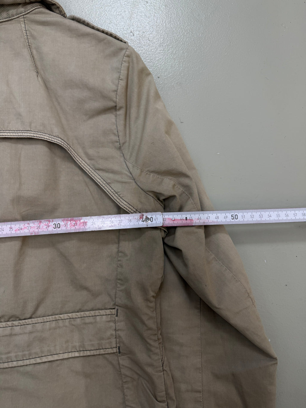 Vintage Beige G-Star Utility Coat für Damen. Y2K Second Hand 2000s Fashion