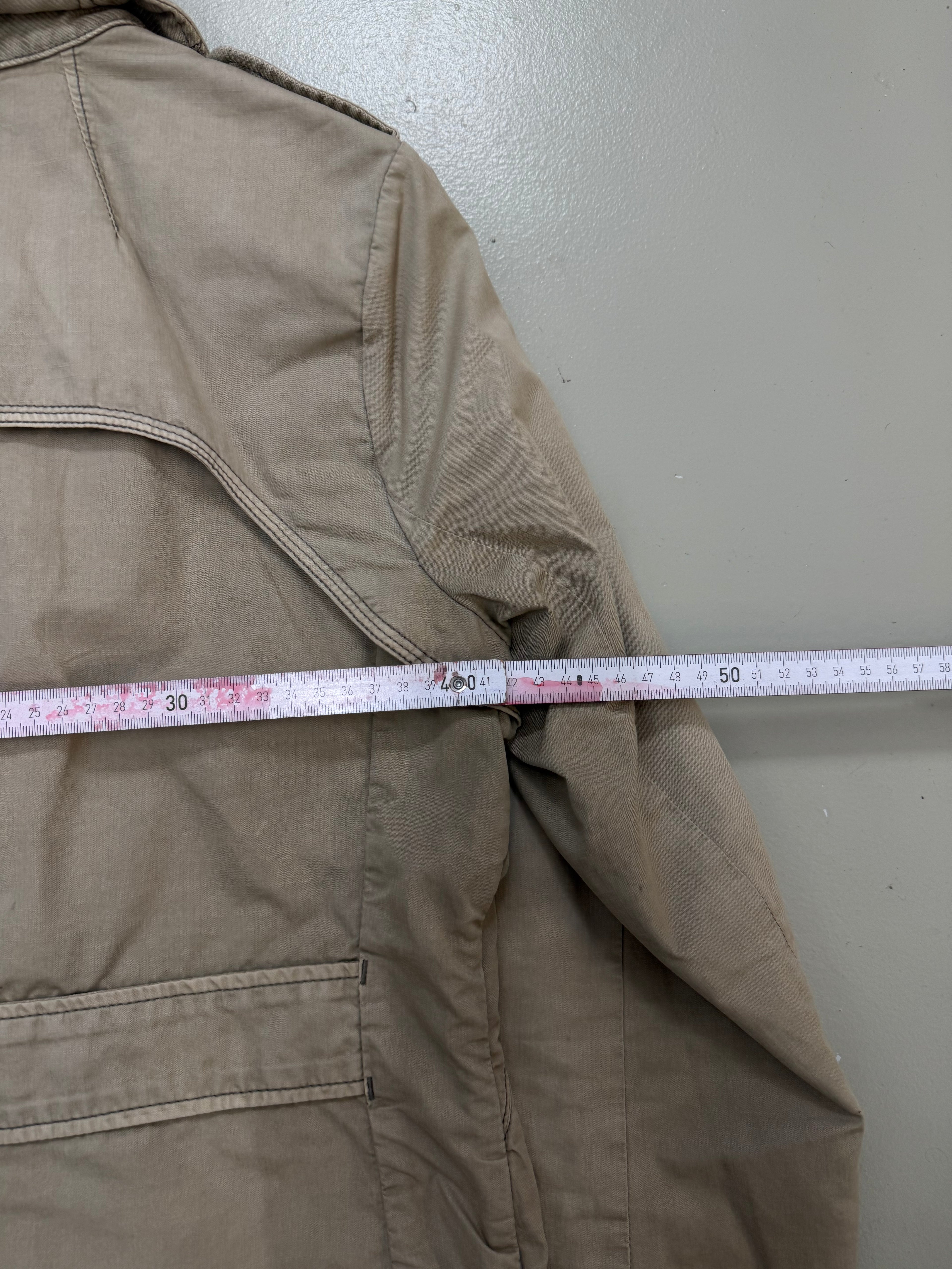 Vintage Beige G-Star Utility Coat für Damen. Y2K Second Hand 2000s Fashion