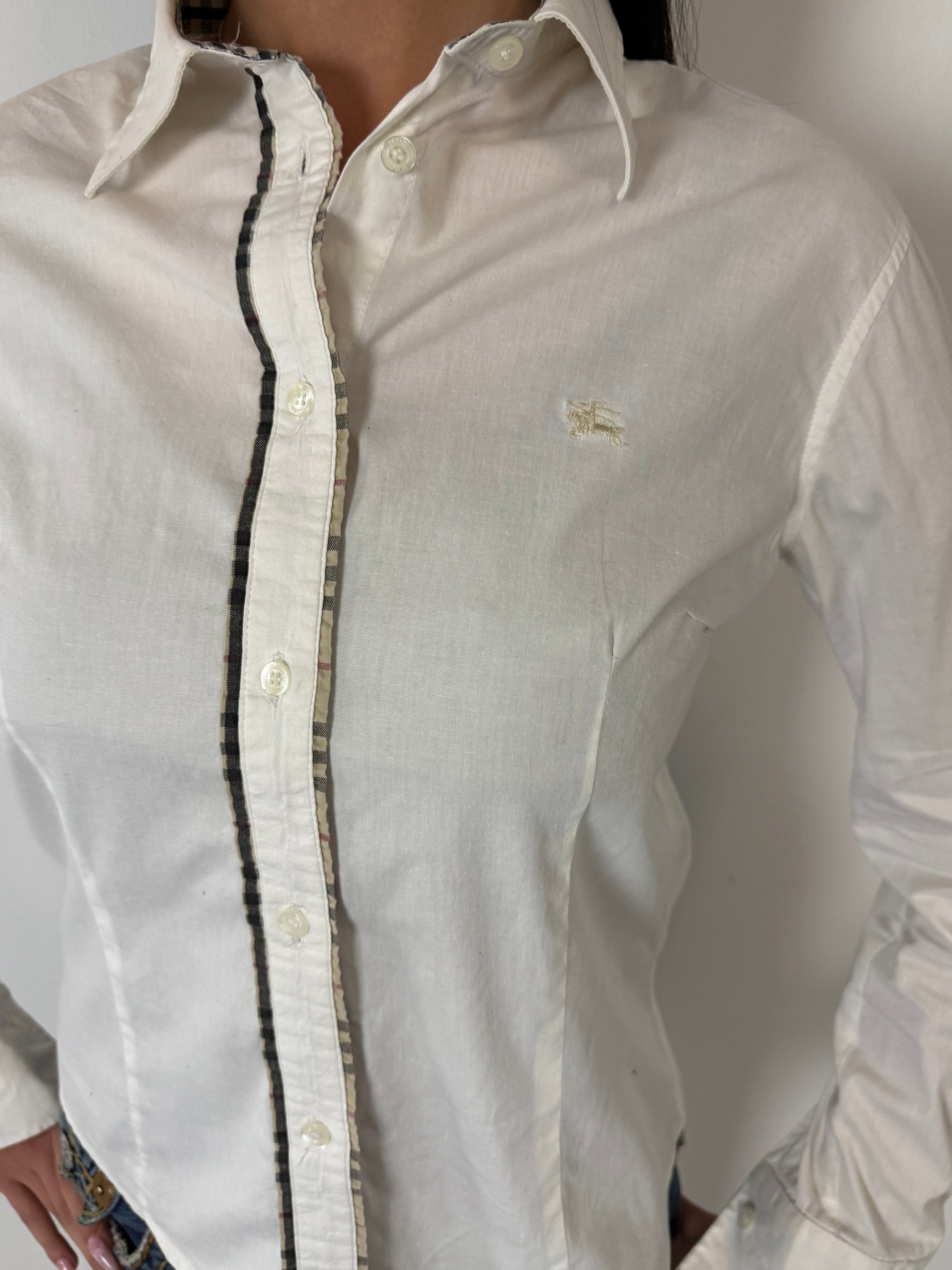 Vintage Burberry White Button Up Shirt M/L