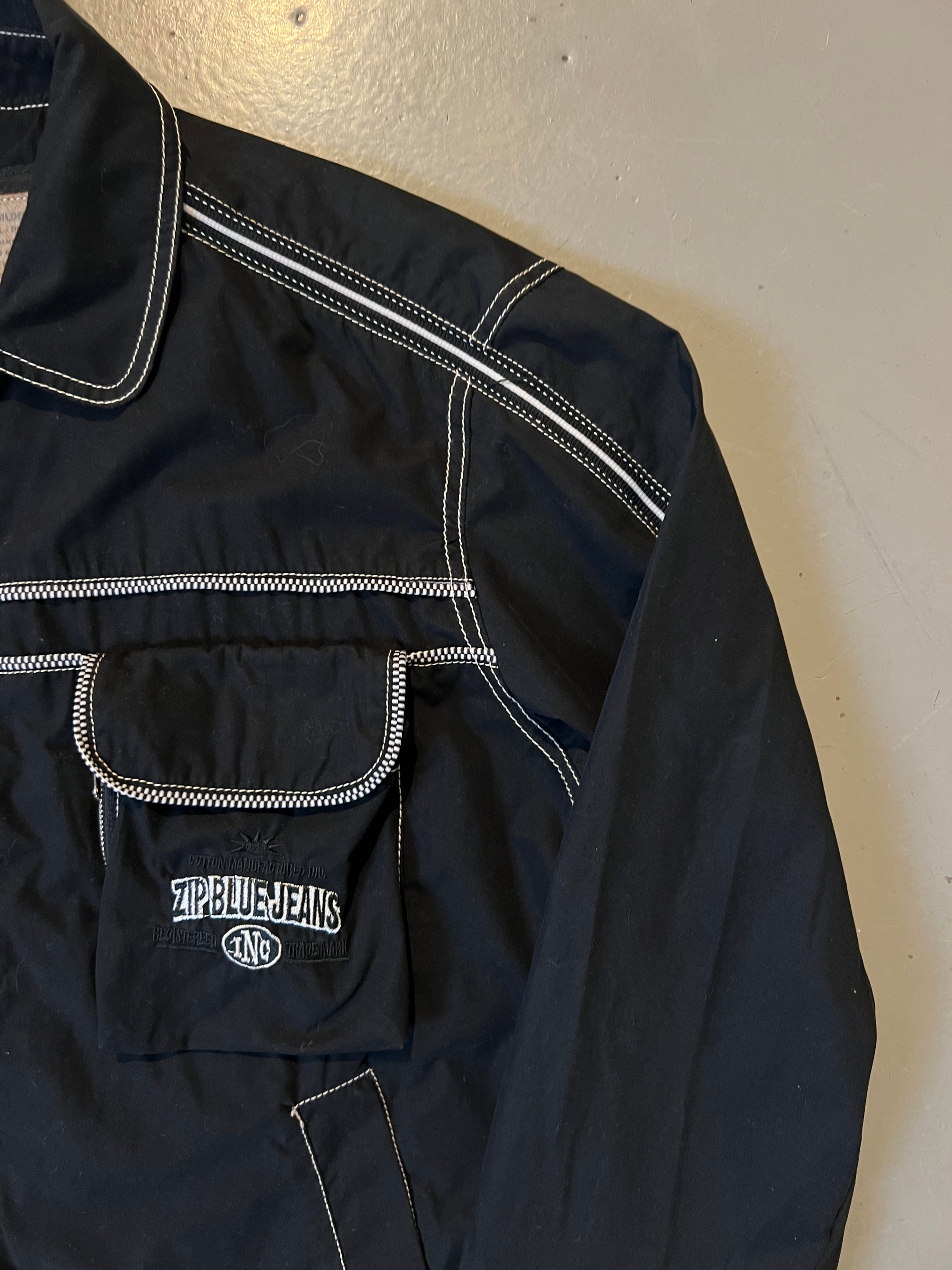 Vintage Black Zip Clothing Jacket M/L