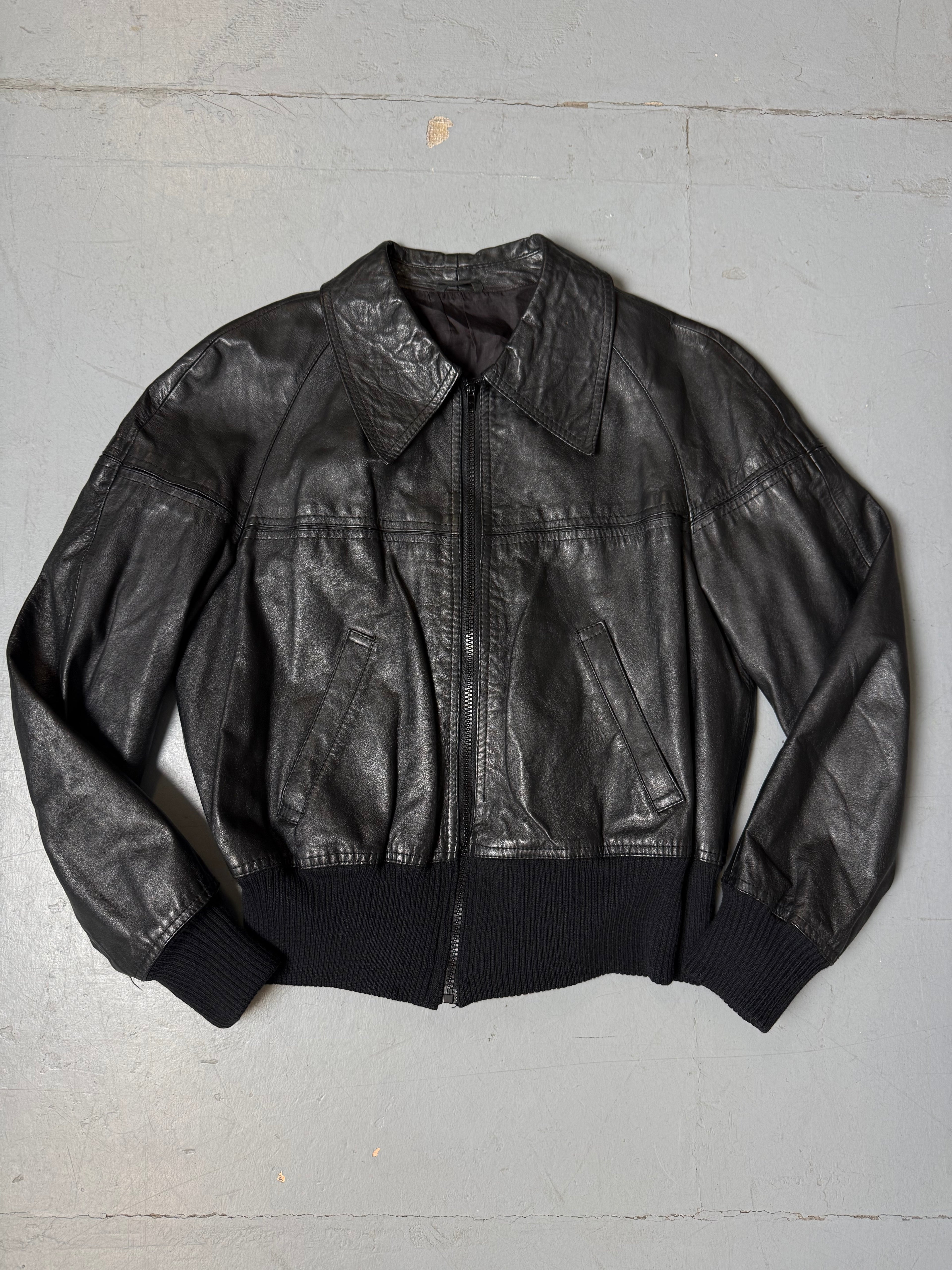 Vintage Black Suede Leather Jacket M