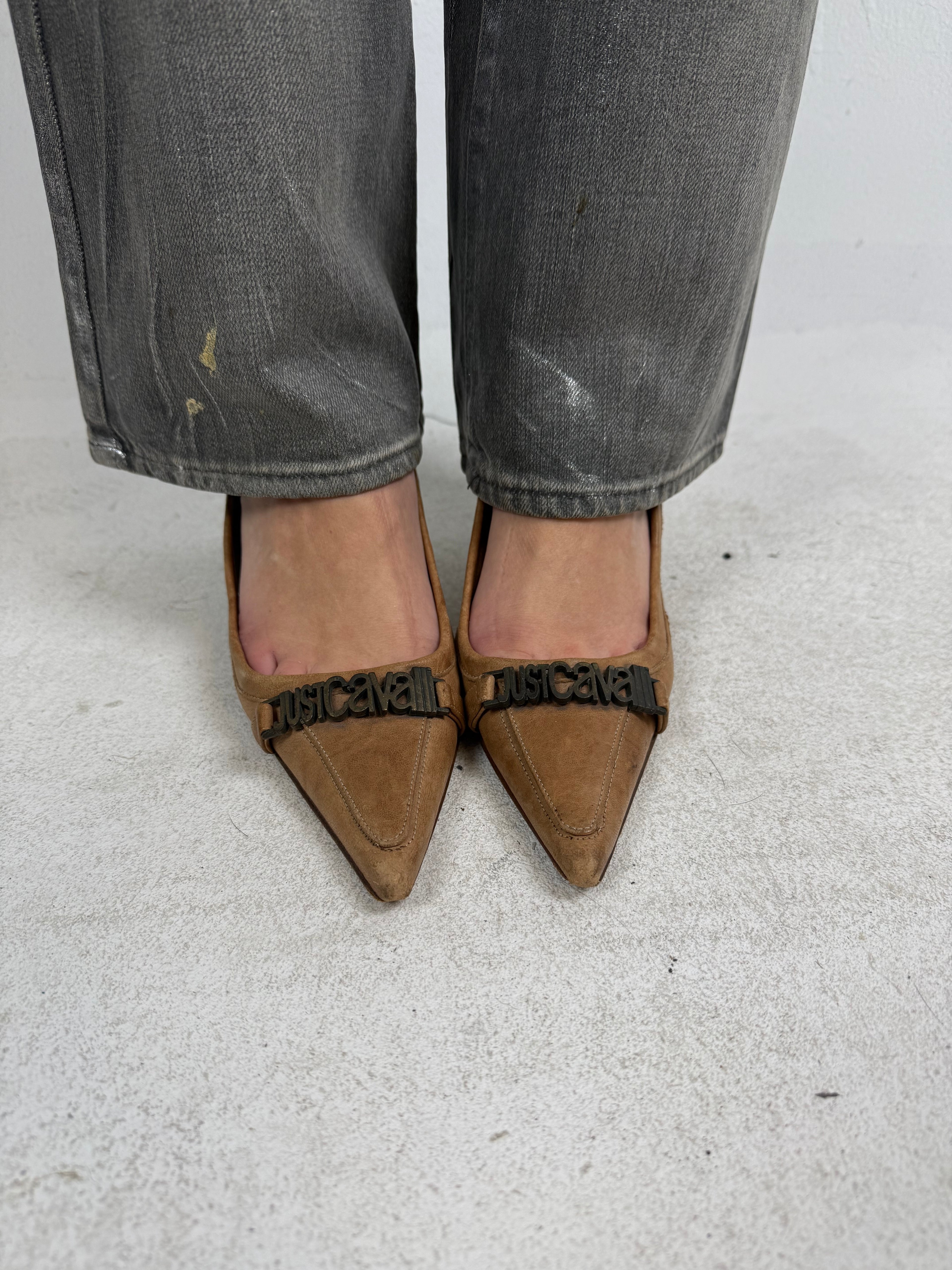 Vintage Cavalli braune heels kitten heels Y2K