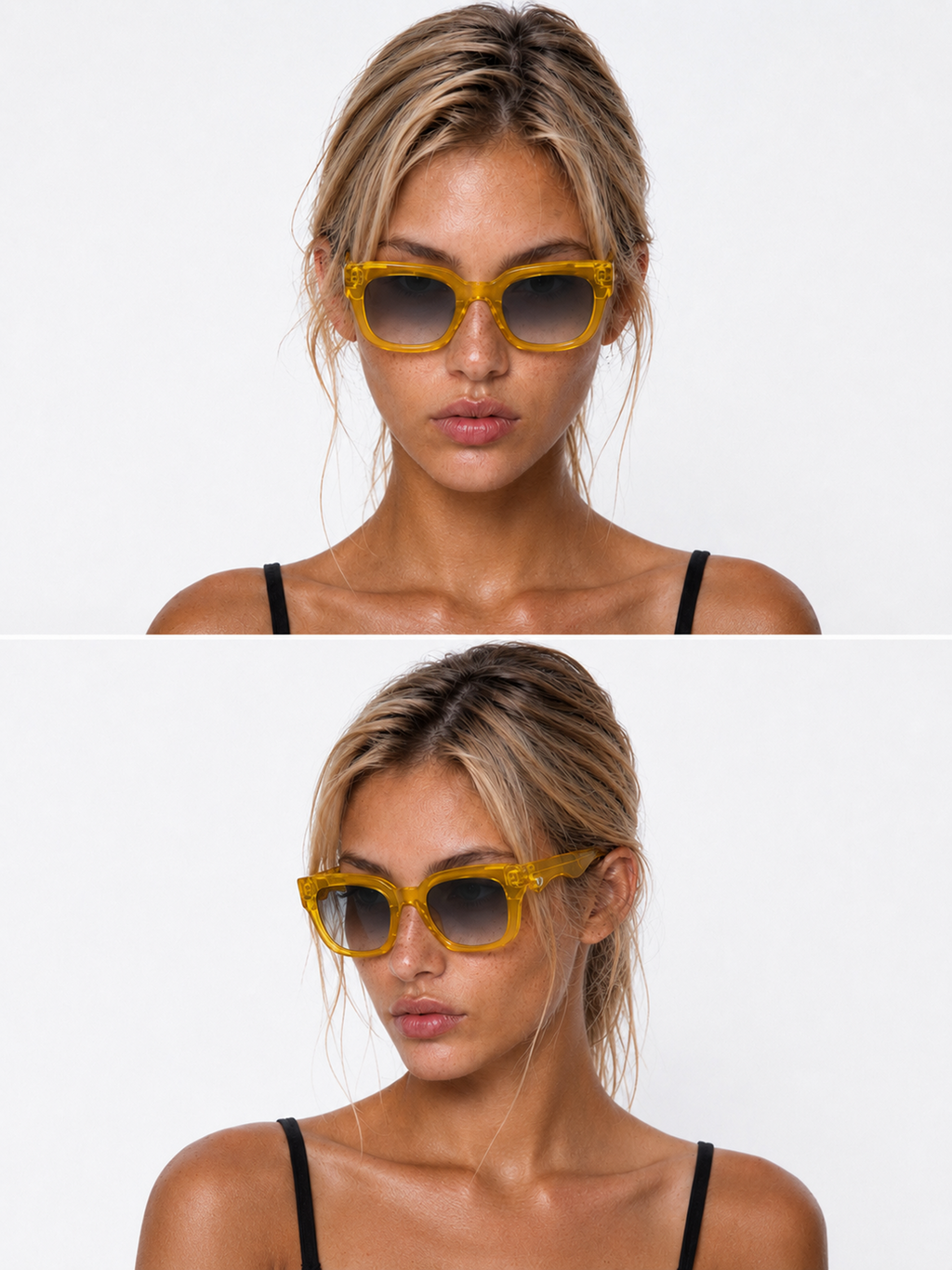 Laurence D‘Ari Yellow Sunglasses with Chain