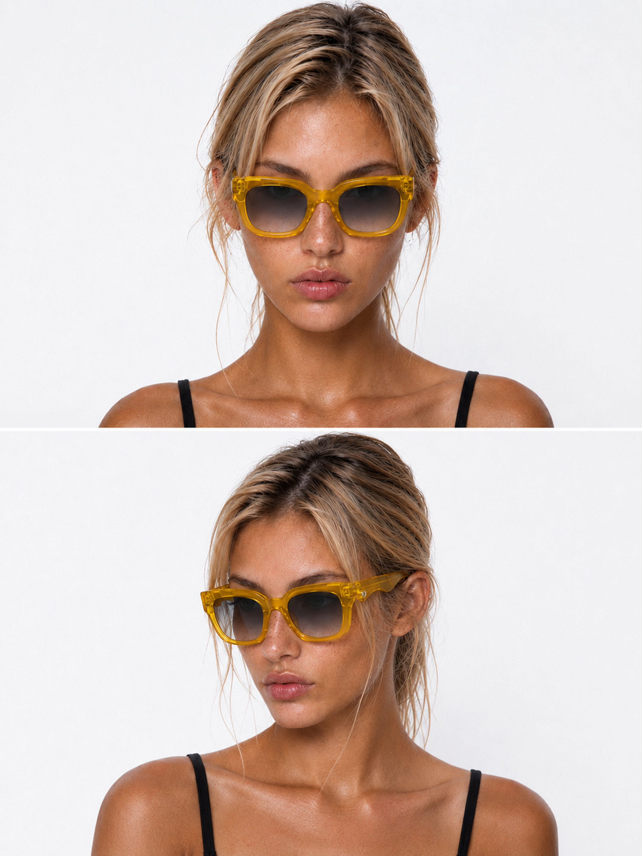 Laurence D‘Ari Yellow Sunglasses with Chain