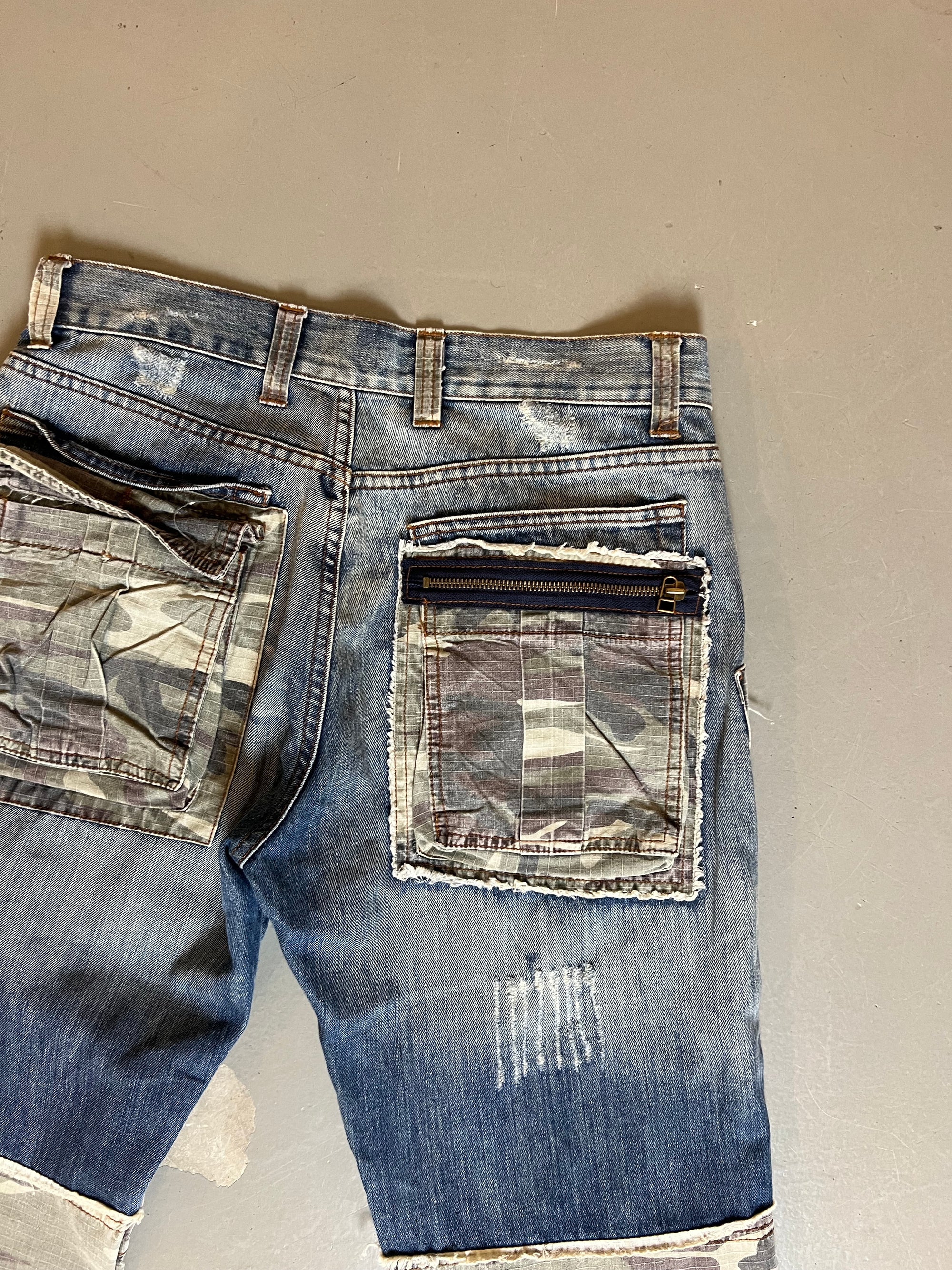 Vintage Camo Cargo Denim Pants L