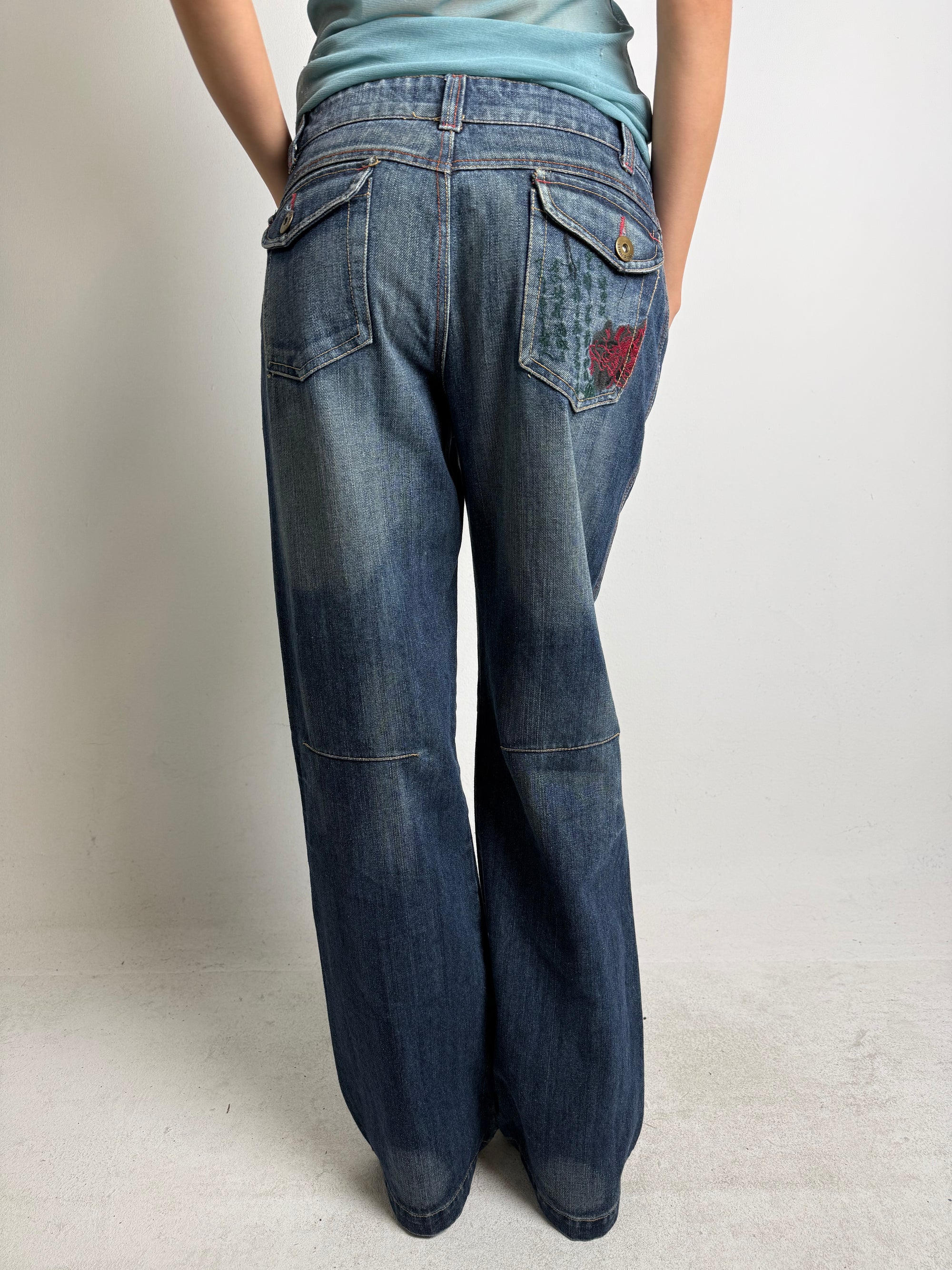 Vintage Yuan Fang Japanese Stitched Baggy Denim S/M