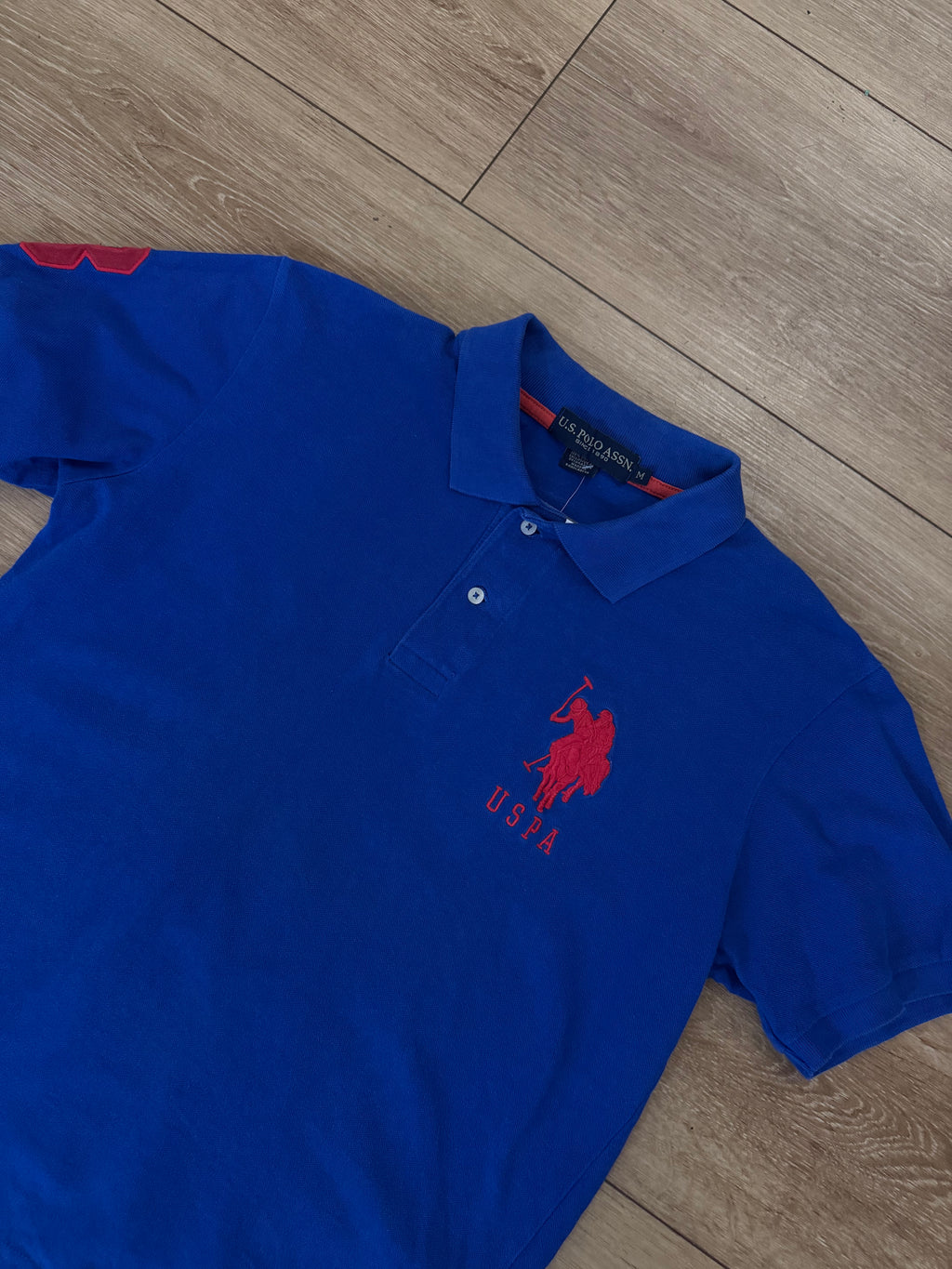 Detailbild Vintage U.S. Polo Assn. Dark Blue Polo Shirt von vorne 
