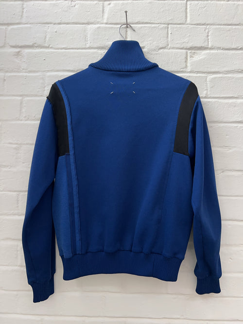 Maison Margiela Reconstructed Jersey Jacke (M) blaue zip Jacke von margiela still thrifting vintage shop 