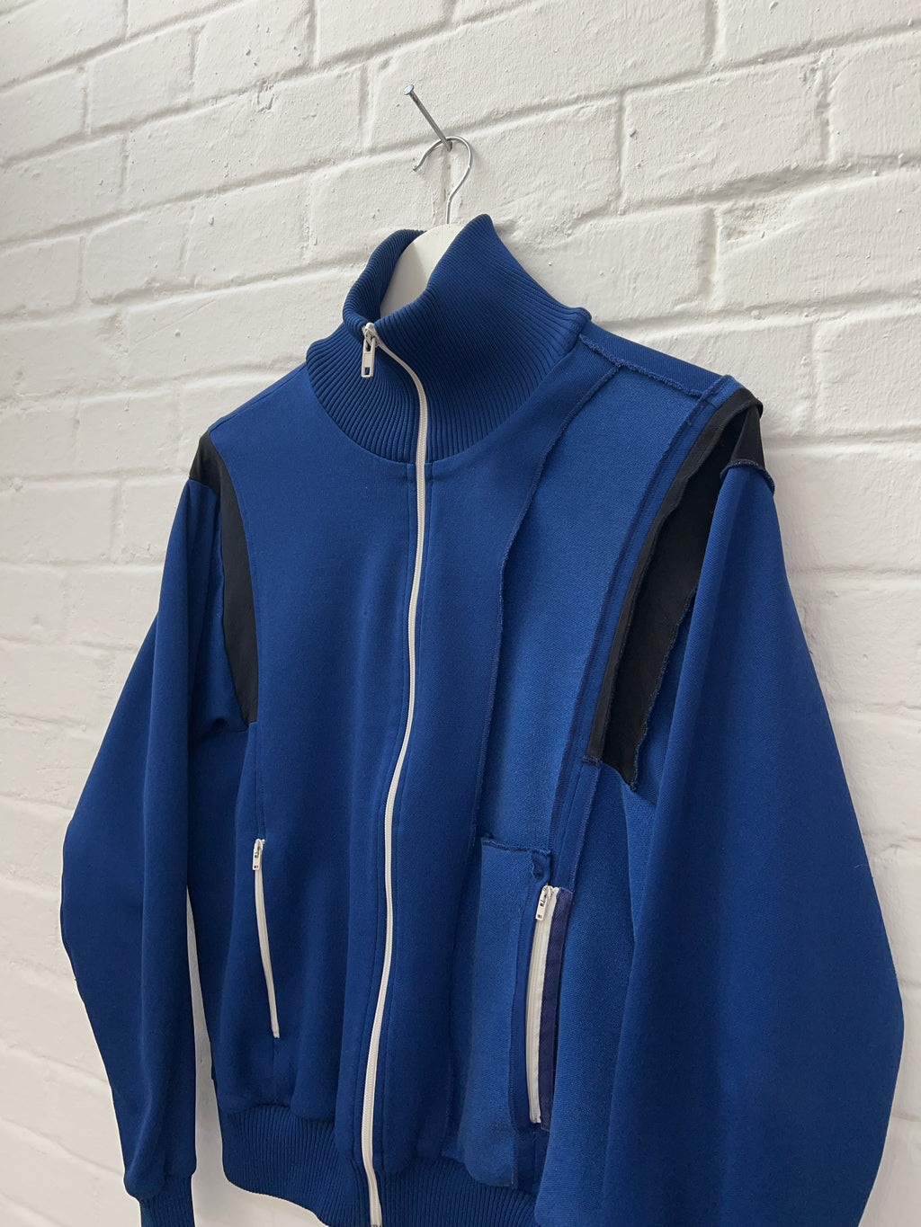 Maison Margiela Reconstructed Jersey Jacke (M) blaue zip Jacke von margiela still thrifting vintage shop 