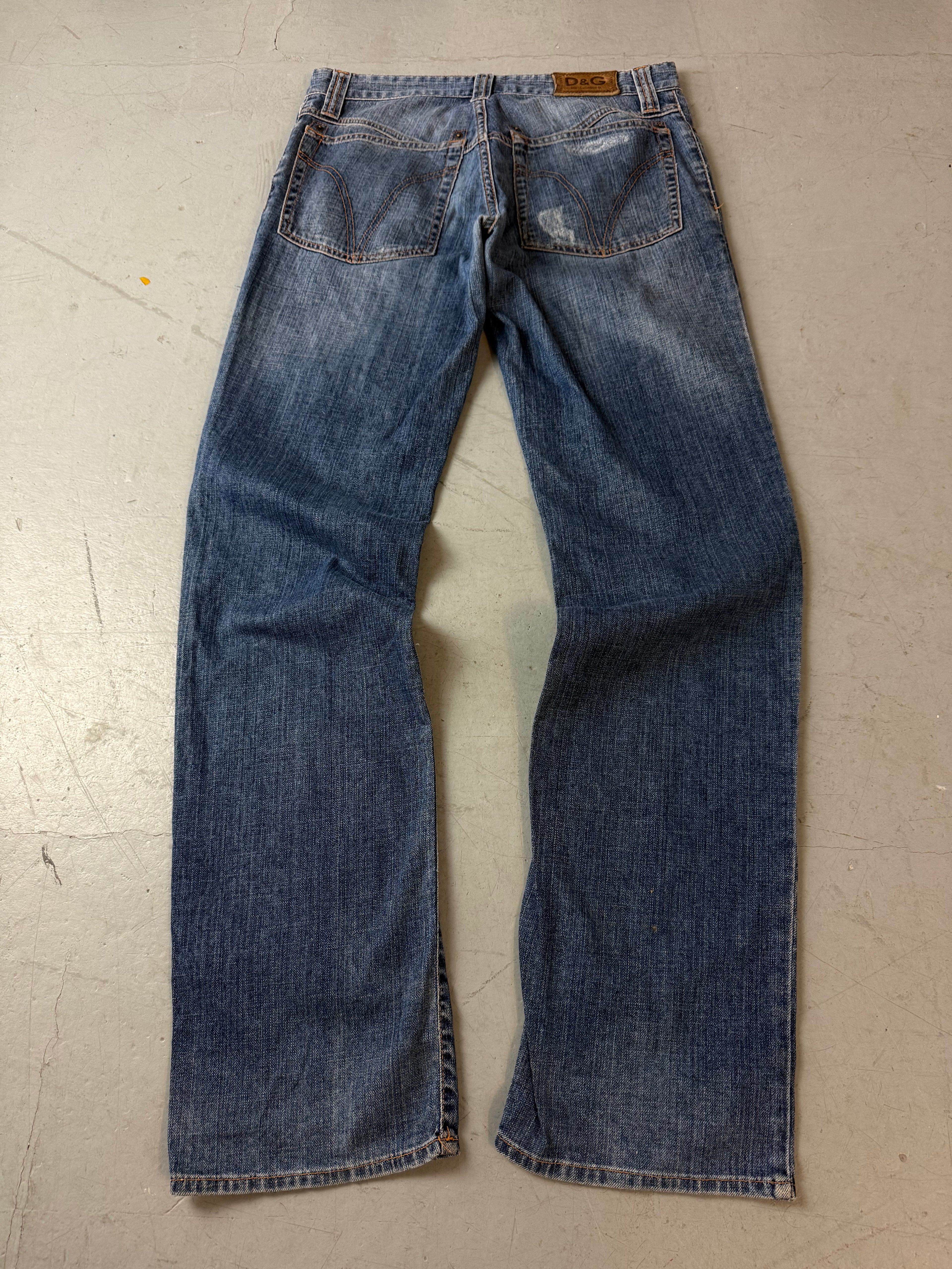 Vintage Dolce&Gabbana Straight Leg Jeans für Herren. Y2K Second Hand 2000s Fashion
