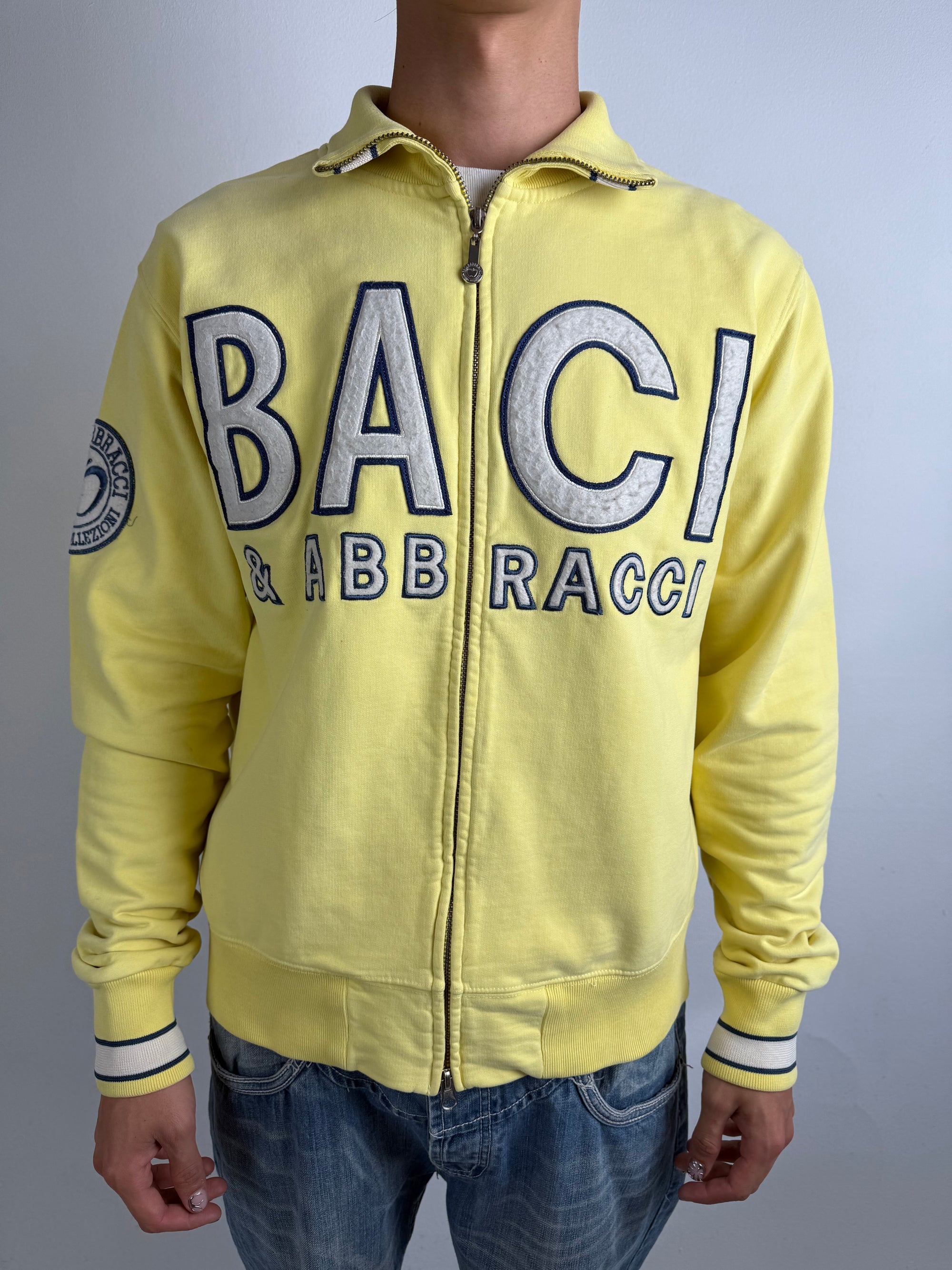 Vintage Baci&Abbracci Yellow Zip Up Sweater L