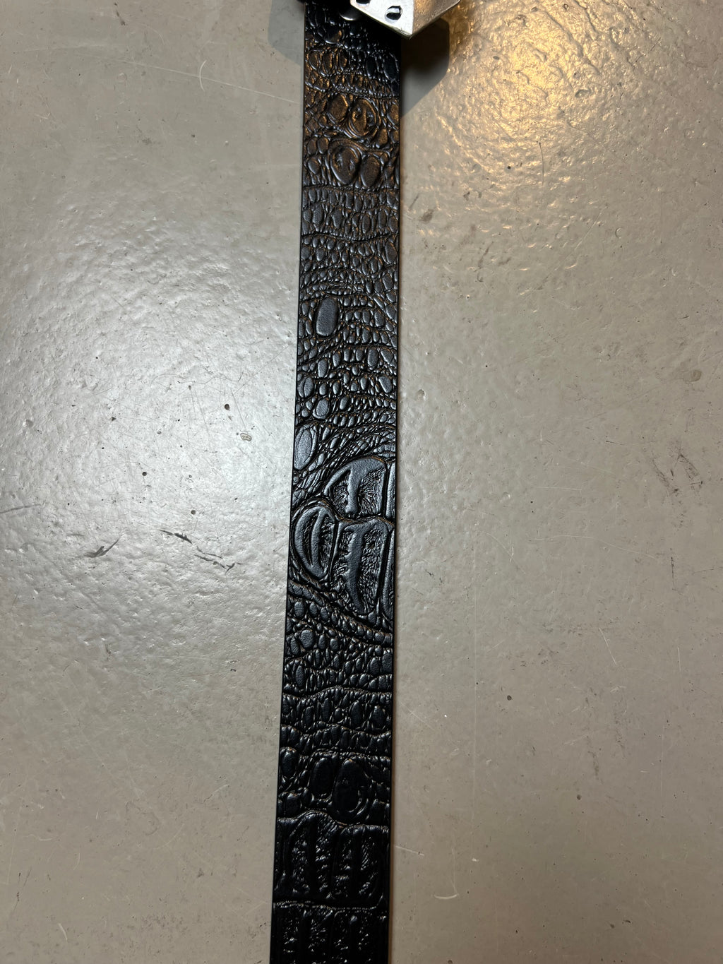 Vintage Black Crocodile Optic Leather Belt