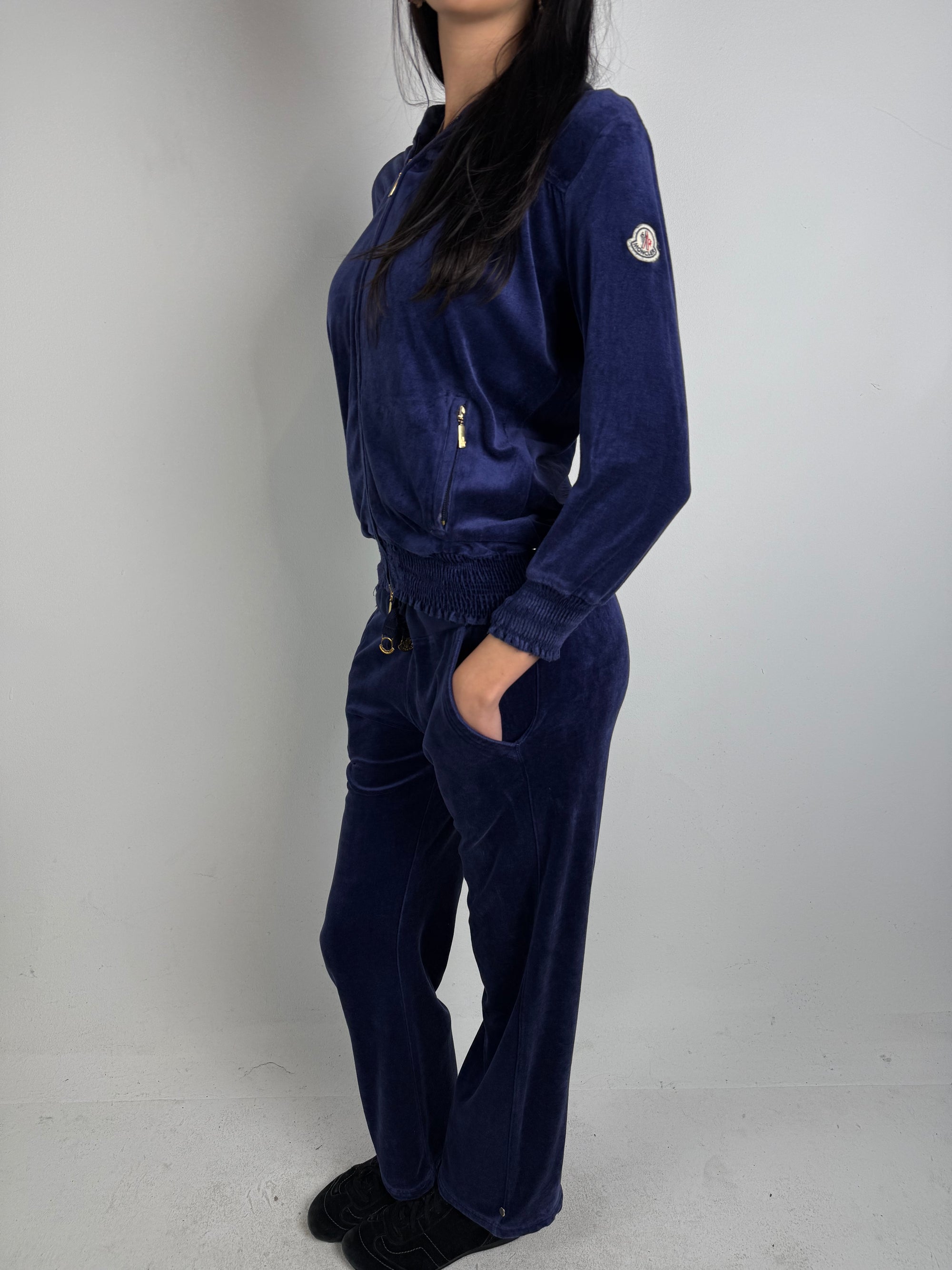Vintage Moncler Violet Velvet Track Set S