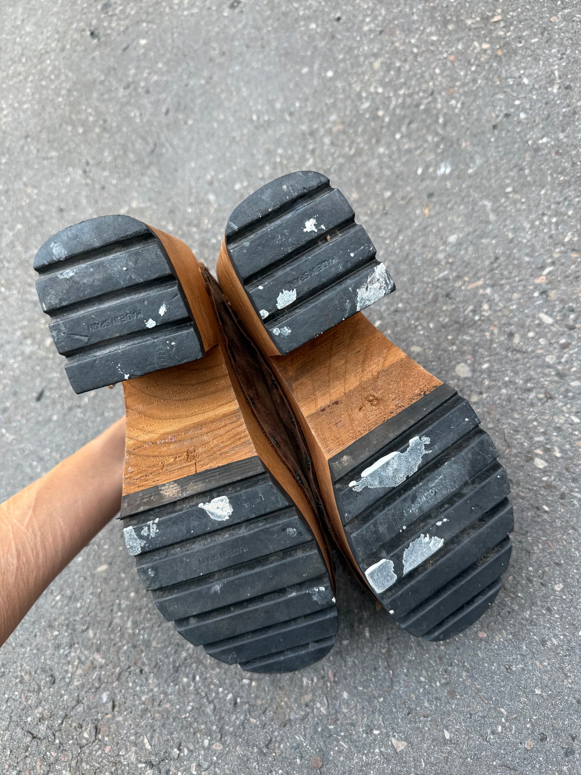 Vintage Brown Leather Clogs