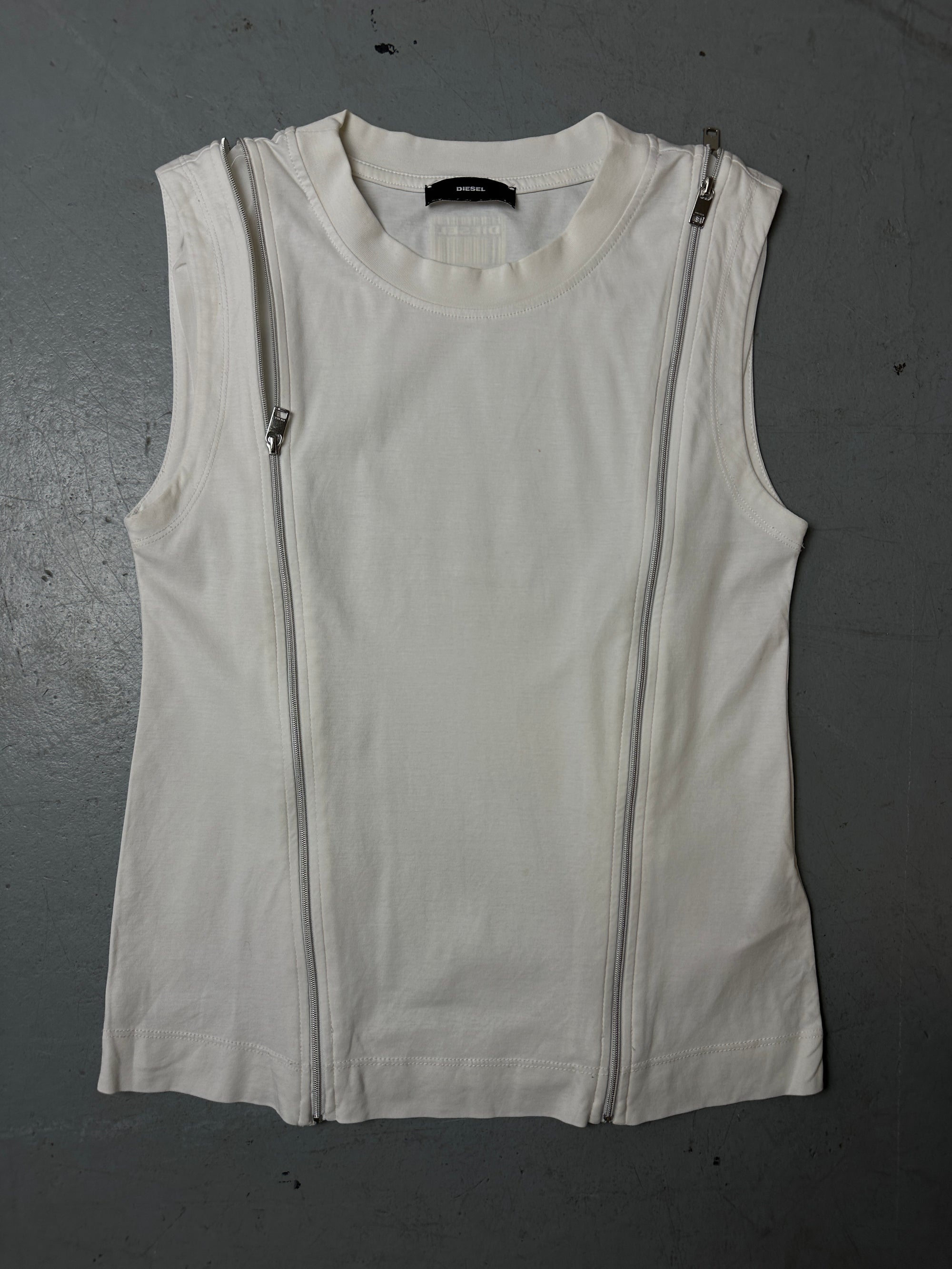 Produktbild von Vintage White Multizip Diesel Tank XS/S von vorne