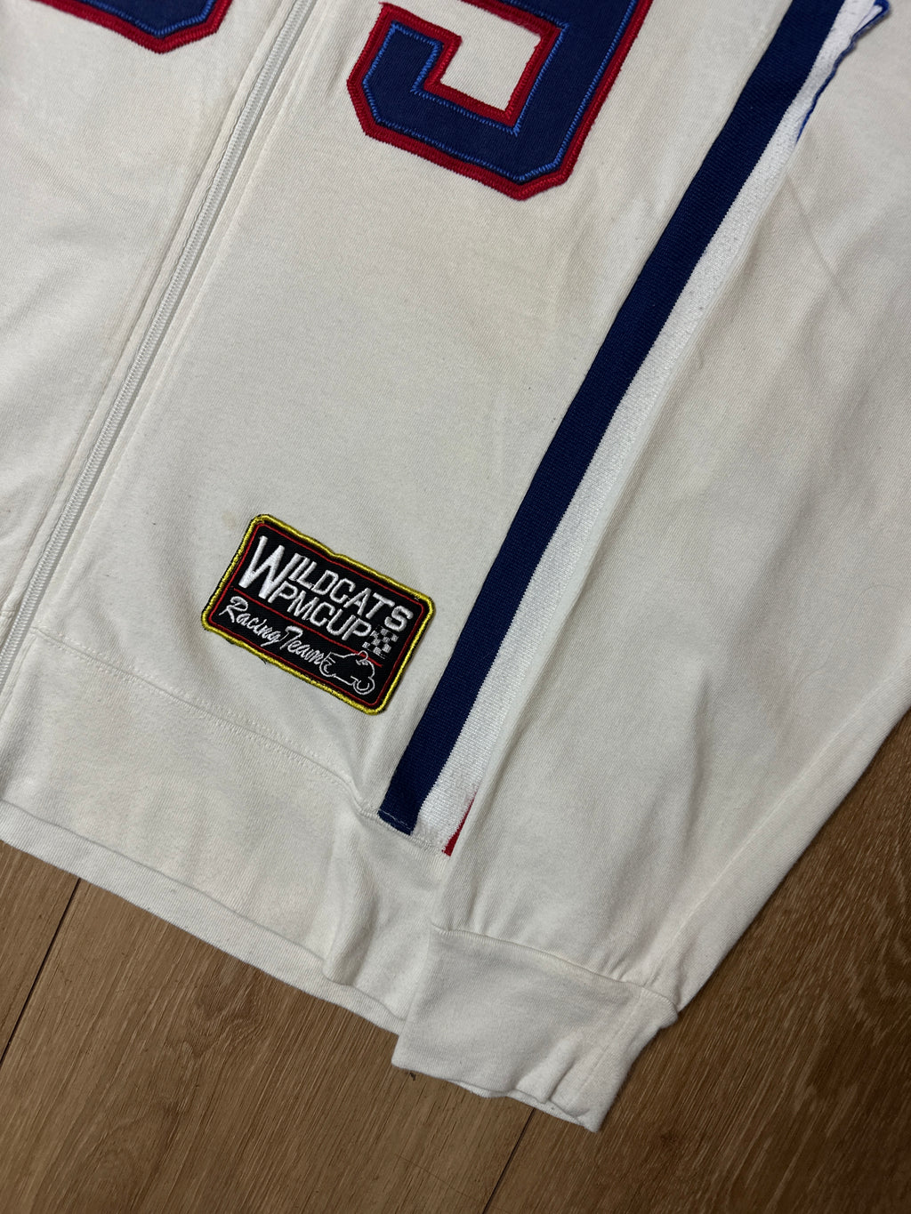 Vintage White Patched Track Jacket L/XL